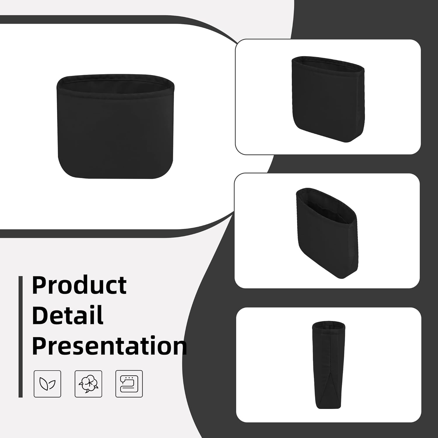 DGAZ Silky Purse Organizer Insert Fits Evelyne TPM/PM/GM/TGM Bags, Luxury Handbag & Tote Organizer, Simplicity Bag Organizer（Black, PM, 29） image number 6