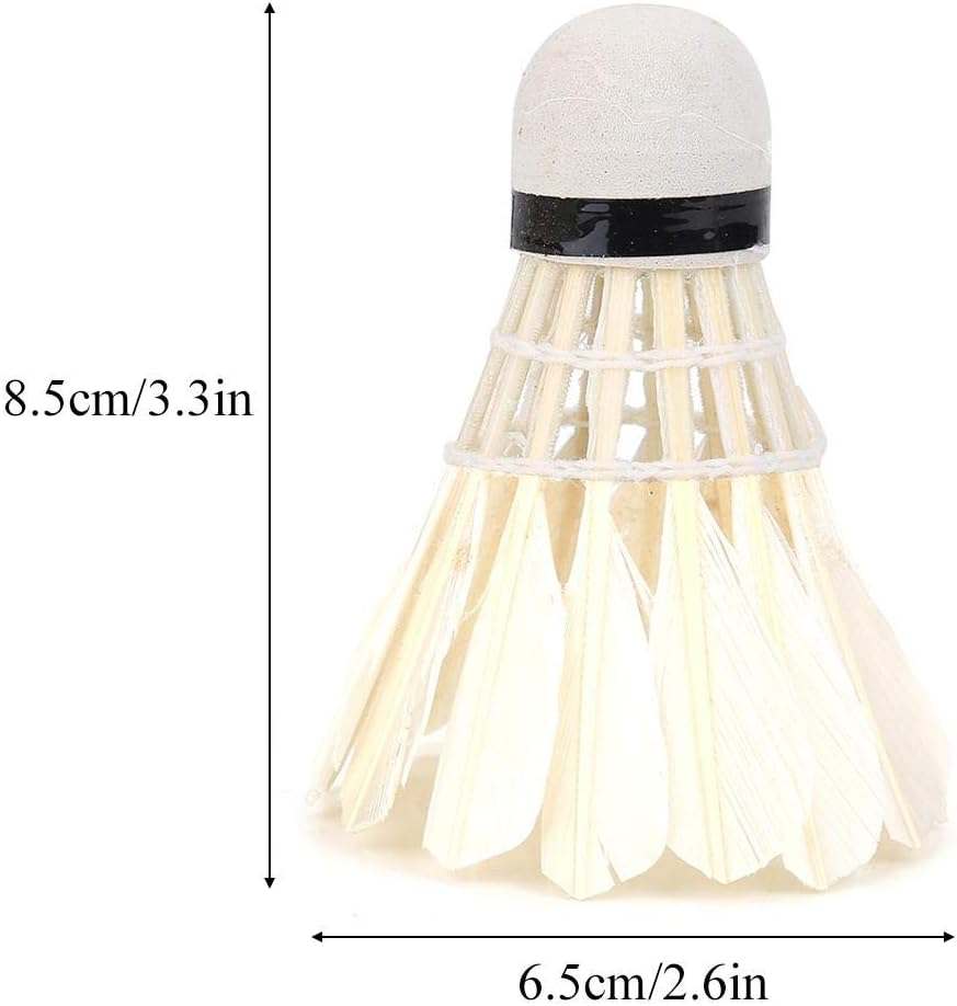 12Pcs/Lot Badminton Balls, White Feather Badminton Balls Shuttlecocks Outdoor Sports Badminton Training Accessory, Sports Equipment image number 4