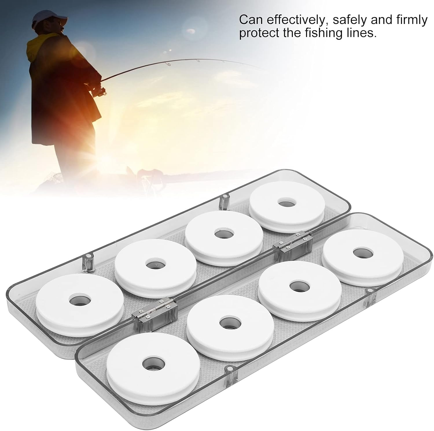 Foam Fishing Line Keeper, EVA Holder 8Pcs Fishing Line Storage Fishing Line Spool Organizer Accessories Plastic Lure Rig for Outdoor Fishing. image number 5