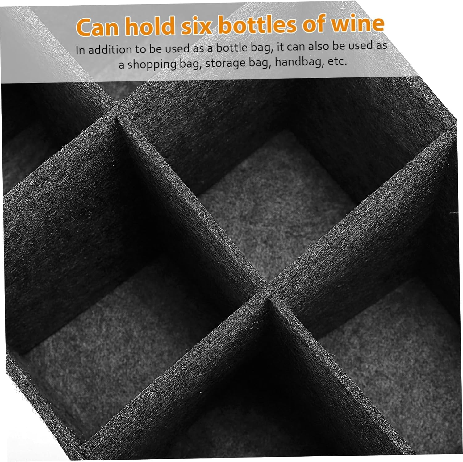 AUTSUPPL 4Pcs Reusable Felt Wine Carrier Bag with Divider for Bottles Soft Thick Material Tote for Travel Picnic Camping Multipurpose Bottle Storage and Handbag Portable Handle Design image number 4