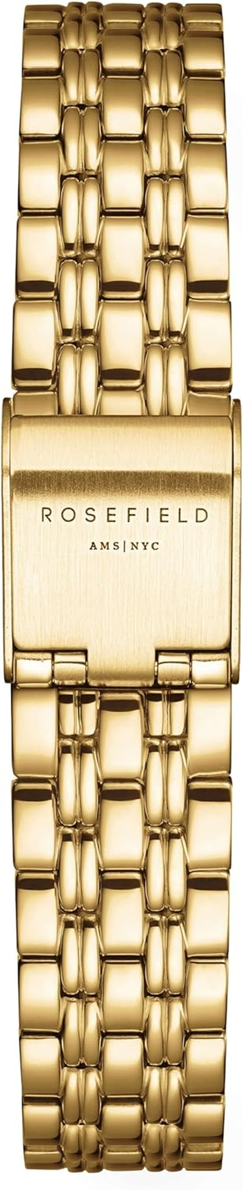 Rosefield Women'S Octagon XS Emerald MOP Dial Steel Gold-Tone Case and Bracelet OEGSG-O79 Dress Watch, Emerald Green/Gold, 19.5X24Mm