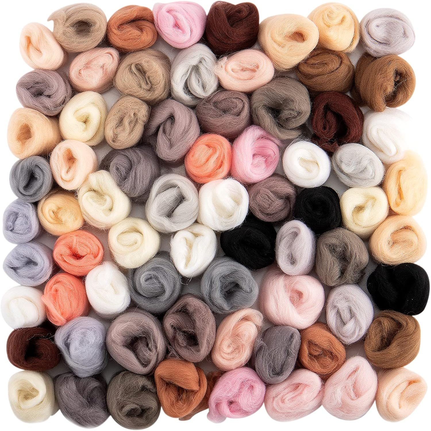 72Pcs 7.6 Oz Needle Felting Wool- 24 Dark Colors Nature Fibre Wool Yarn Roving Needle Felting Hand Spinnings for Wool Felting Yarn Supplies DIY Craft Materials, 3G/Pack