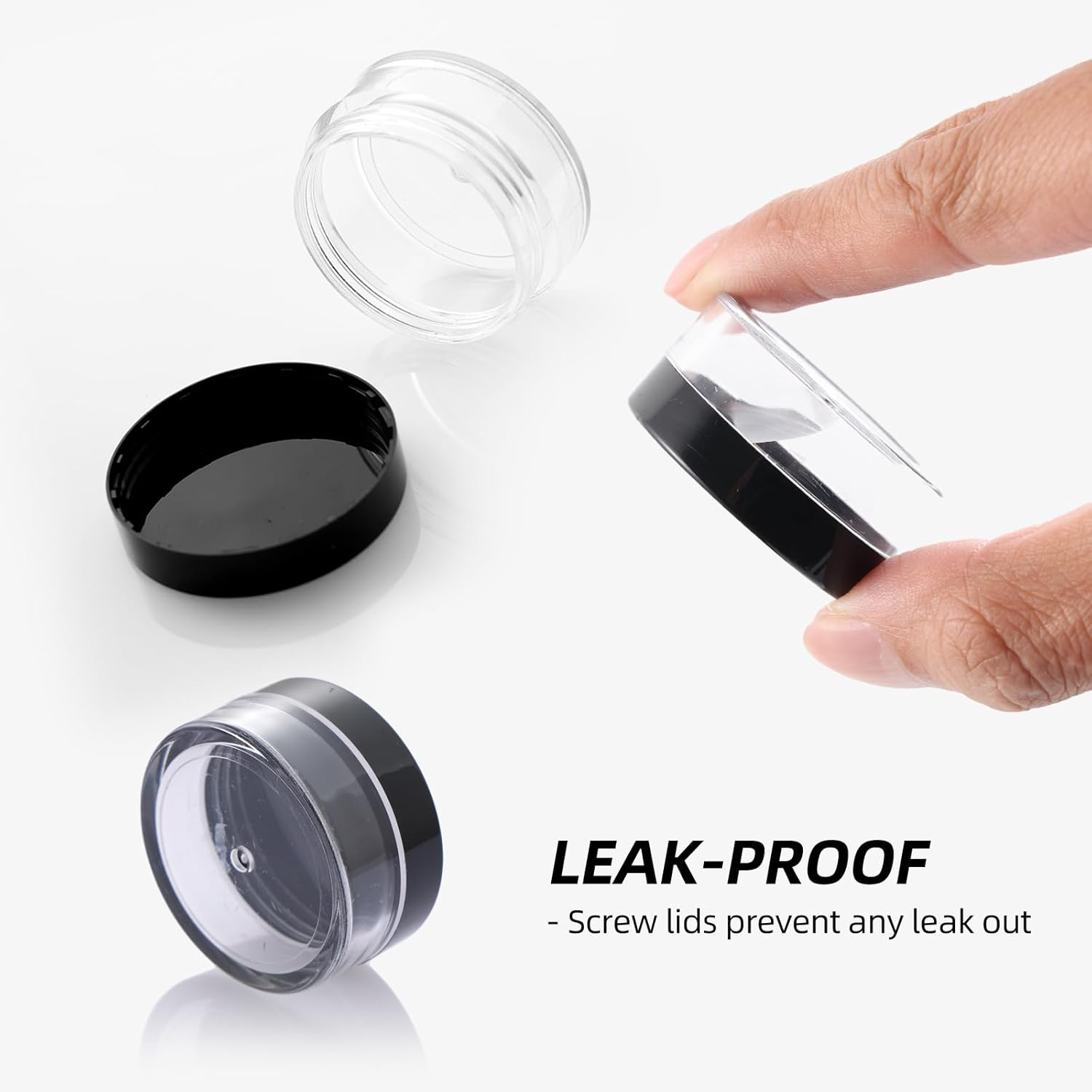 71Pcs 5 Gramscosmetic Jars,Plastic Container Jars Makeup Travel Containers with Lids for Lotion, Cream, Ointments, Makeup, Eye Shadow, Rhinestone, Samples, Travel Storage(Transparent Pink) image number 5