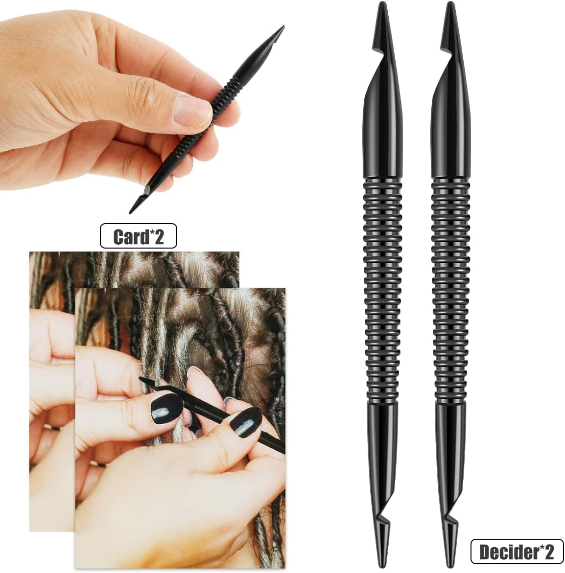 2Pcs Interlocking Tool for Locs Dual-Ended Dreadlock Crochet Needle Reusable Sisterlock Retightening Tool Practical Dreadlock Crochet Needle for Men Women