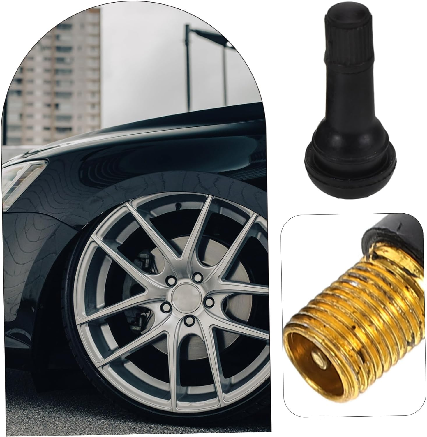 DINHEAROM 100Pcs Car Tyre Valves Rubber Wheel Valve Stems Leak User-Friendly Installation