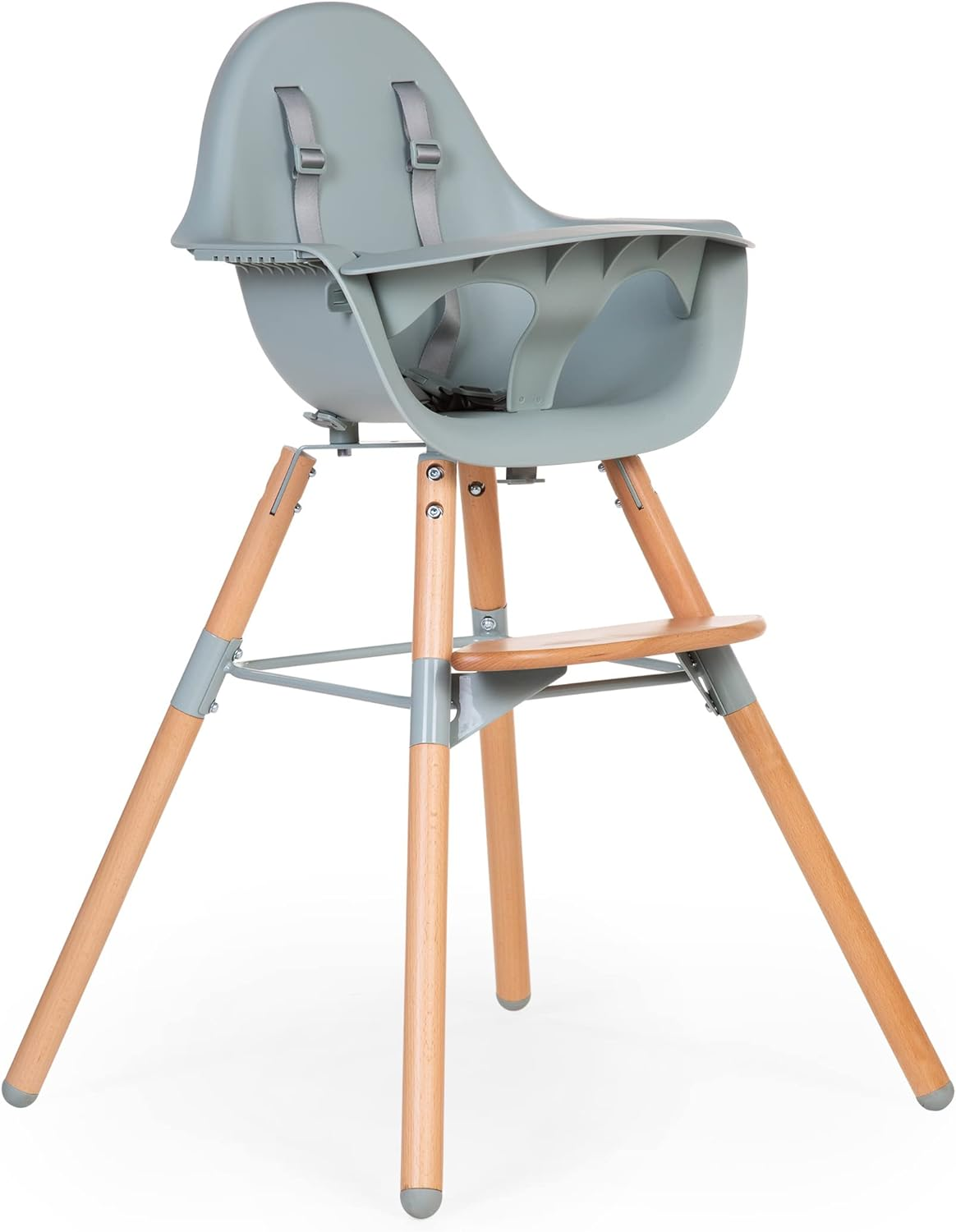 CHILDHOME, Baby/Child High Chair, Evolutive, from 6 Months up to 6 Years, Height Adjustable, 5 Point Harness, Many Accessories, Compatible with Evolu Baby Newborn Seat, Beechwood, Evolu 2, Mint