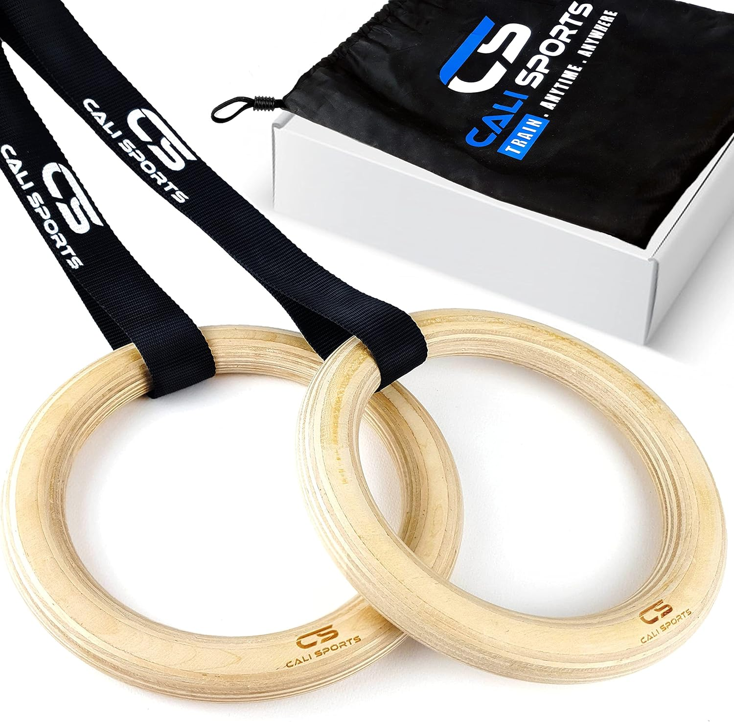 CALI SPORTS Wooden Gymnastic Rings, Calisthenics Equipment, Fitness Olympic Ring, Gymnastics Equipment for Home, Adults and Kids image number 3