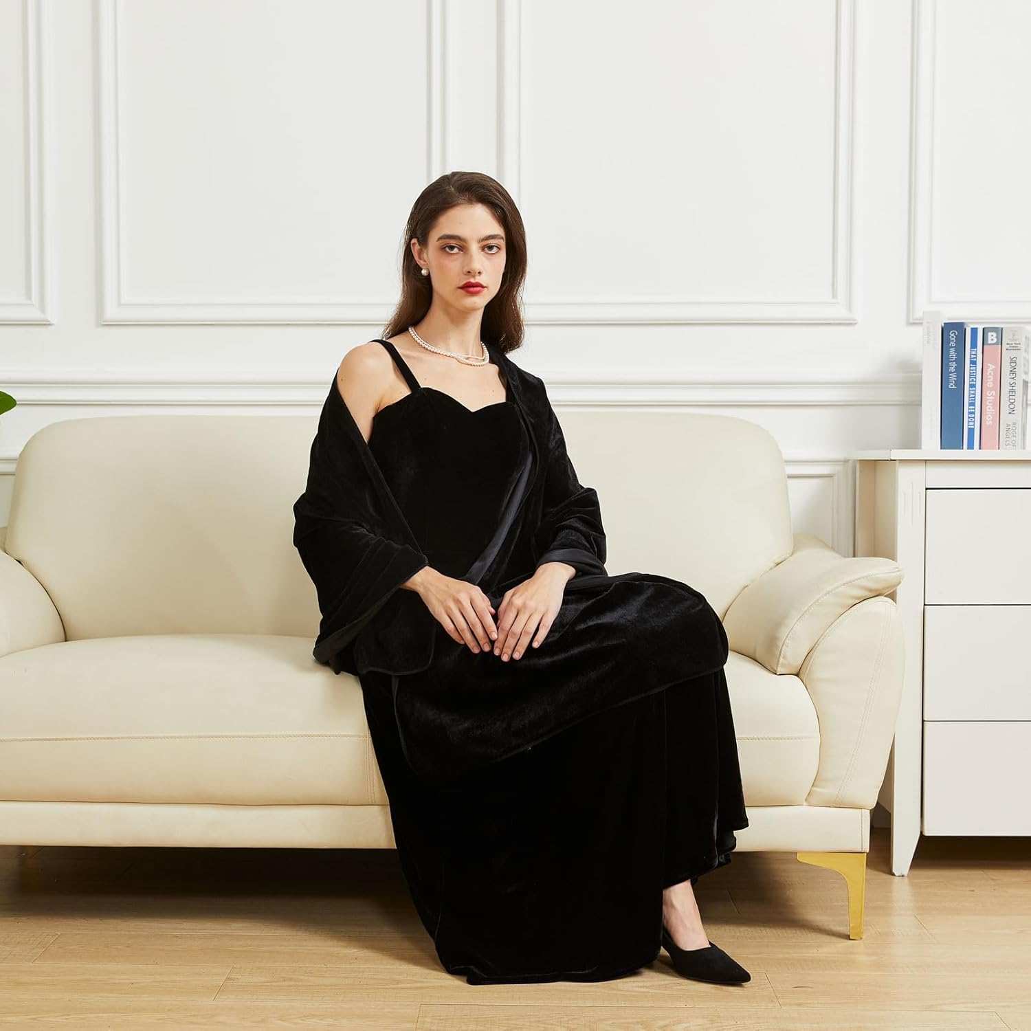 BRYCTSISEN Women'S Velvet Shawl and Wrap for Wedding Bridal Bridesmaid Outwear Evening Party Prom Dress Accessories Scarf image number 6