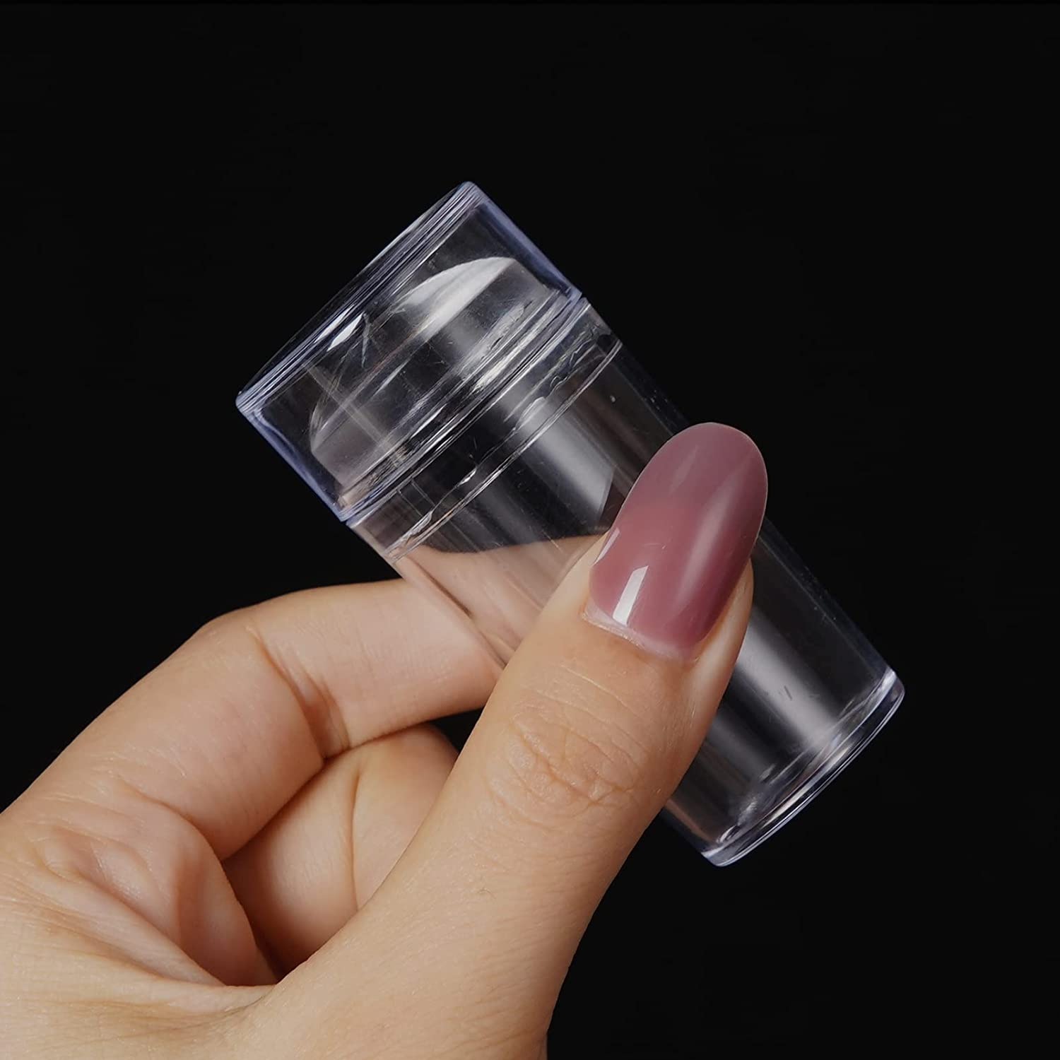 2Pcs Nail Art Stamper Tools Transparent Seal Crystal Silicone Head with Scraper，Diy Manicure Print Tool Nail Art Accessories image number 1
