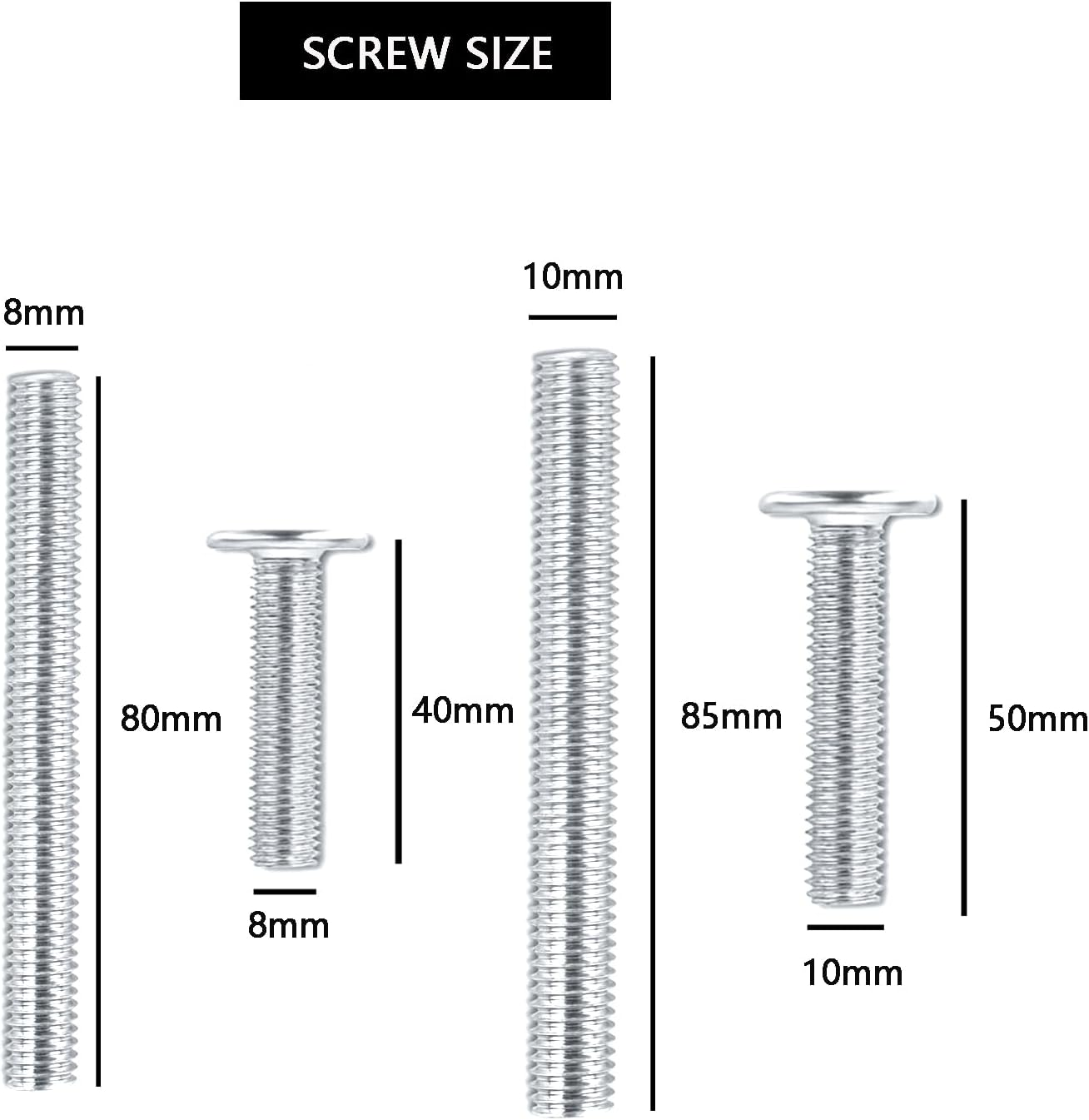 Replacement Screws for Cat Scratching Posts - M8 & M10 with Allen Key (4 Bolts & 4 Screws) - No Cat Scratching Post Included image number 6