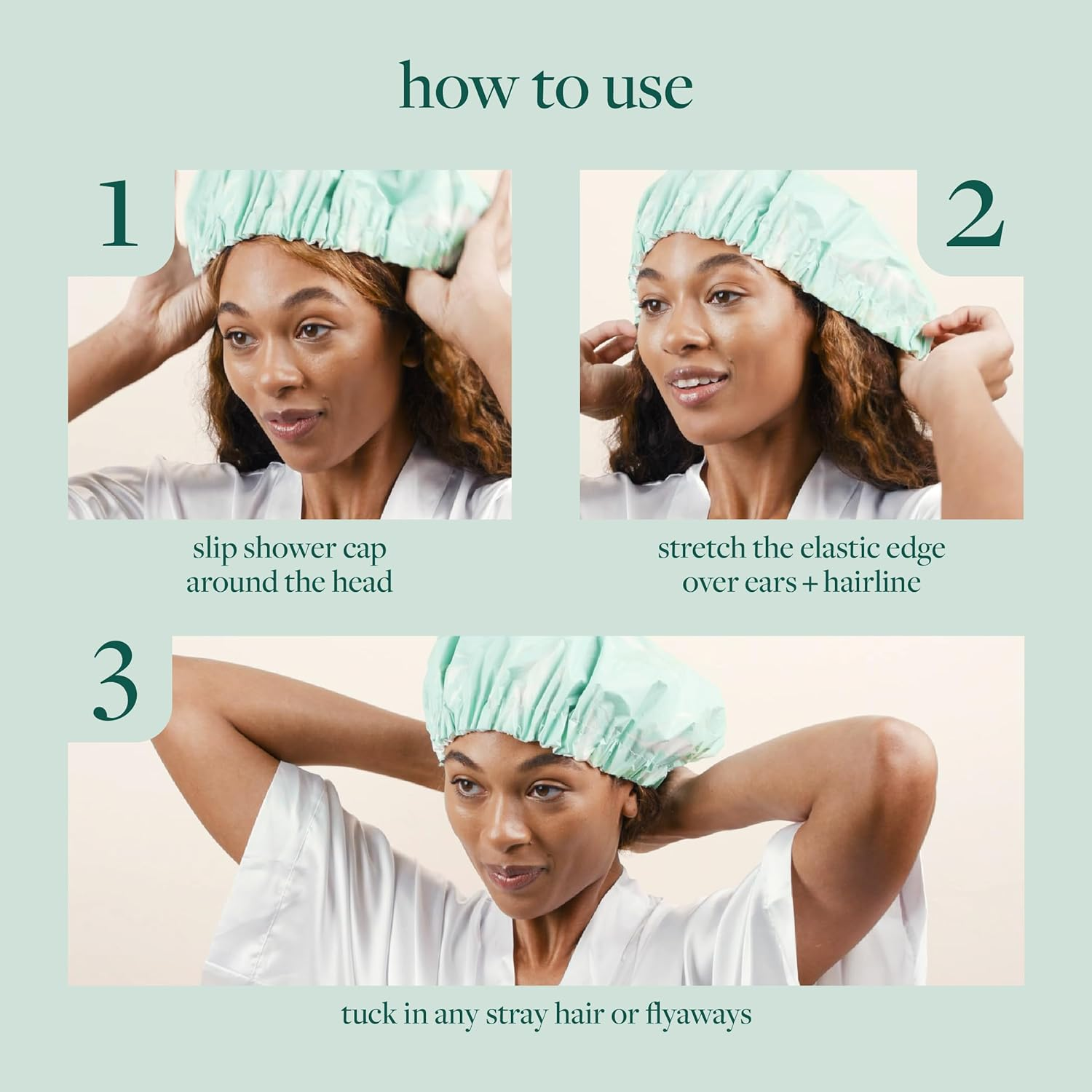 Ecotools XL Shower Cap, Large Hair Cap for Shower or Bath, Protect Hair & Keep Dry, Reusable & Waterproof Material, Comfortable Fit for All Hair Types & Head Sizes, Cruelty-Free & Vegan, 1 Count image number 1