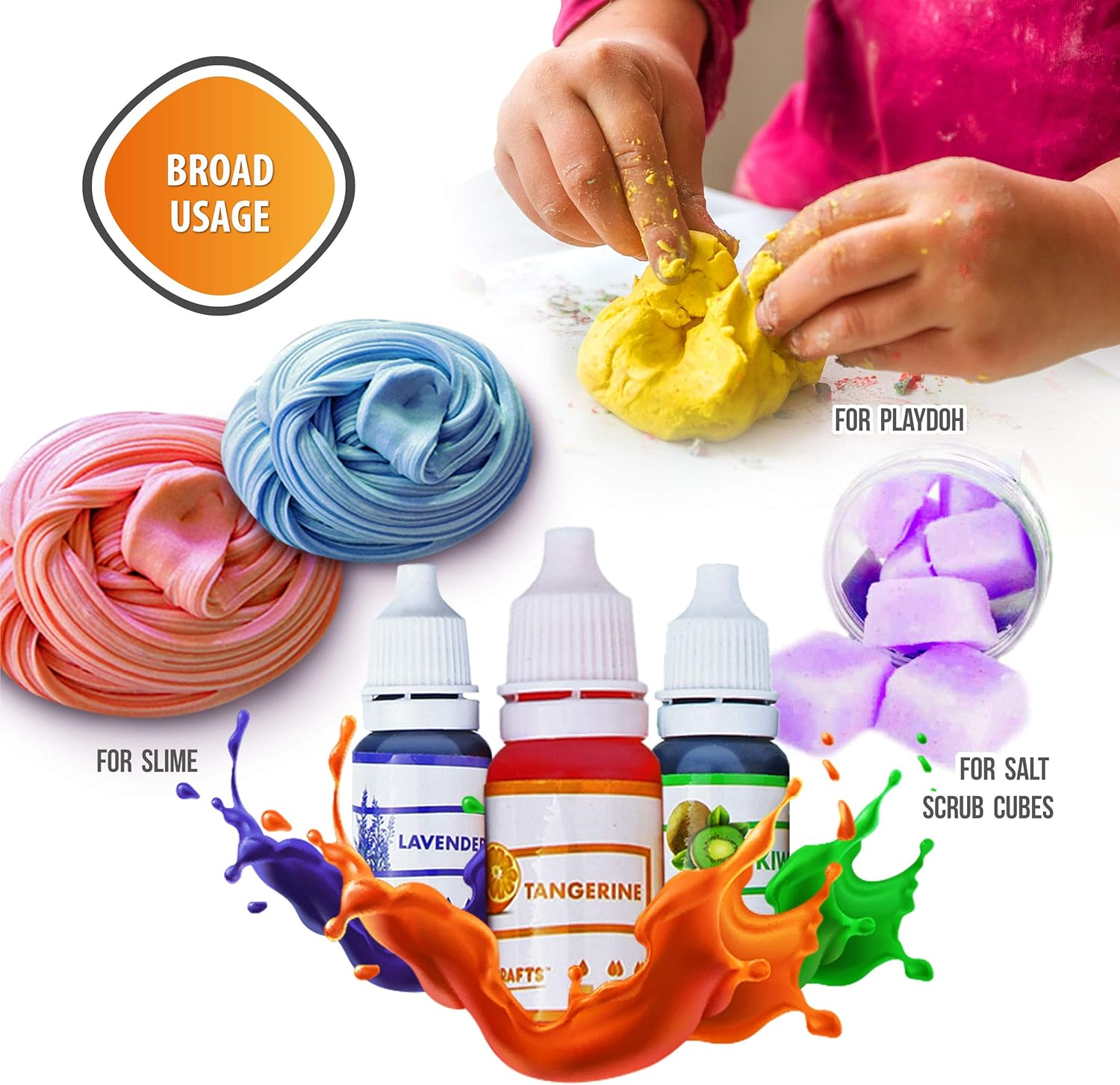 Natural Food Coloring and Soap Dye -Bundle of 18 (10Ml) Liquid Bath Bomb Colorant 30 Wrap Bags 1 Sealer- Food Grade Skin Safe Dye for Slime Pigment Food Dye Bath Bombs DIY Making Crafts Supplies image number 4