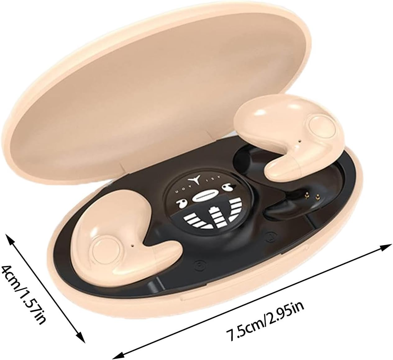 1 Set Wireless Invisible Earbuds - Invisible in Ear Headphones, Wireless Flat Earbuds | Sleep Headphones with Microphone, Comfortable Touch Control Ear Buds for Sleeping Small Ear Canals image number 3