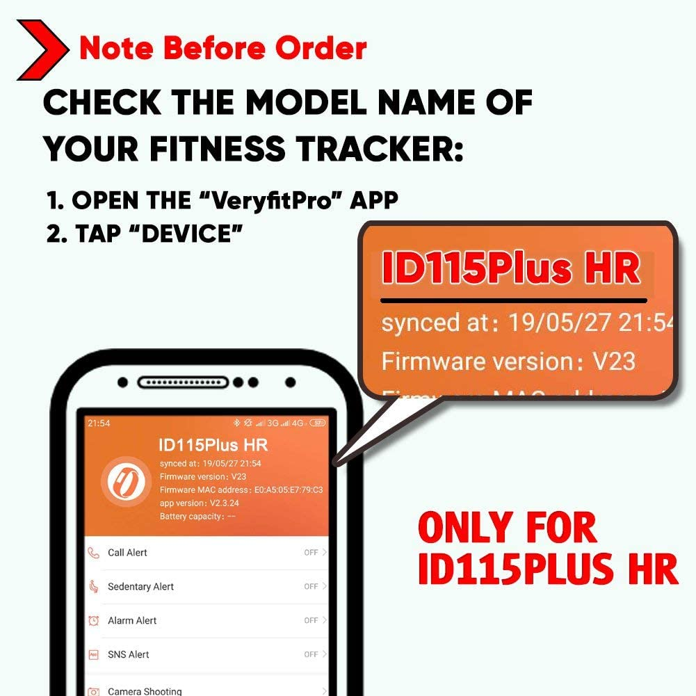ZURURU Id115Plus HR Band for Letscom, Lintelek, Letsfit Id115Plus HR Fitness Tracker image number 5