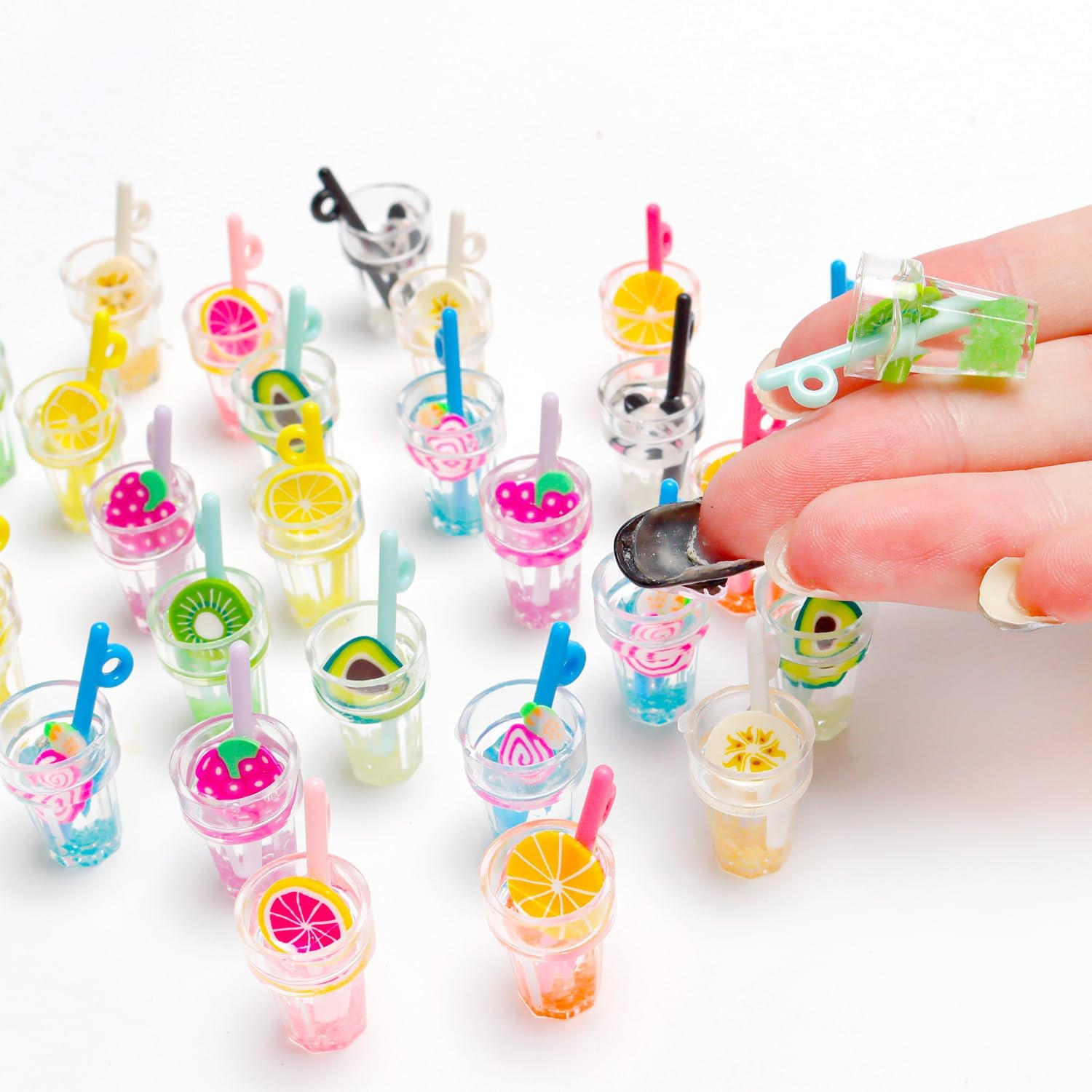 30 Pcs Miniature Food Drinks 1:12 Miniature Drink Juice Mini House Drink Accessories Bar Decor DIY Craft image number 2