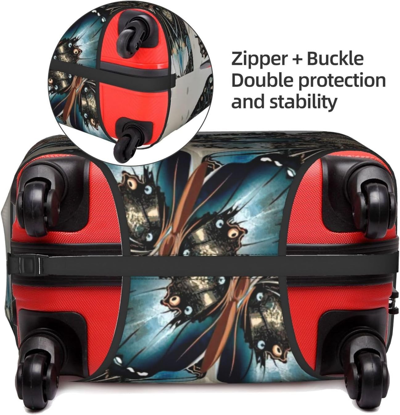 Odddot Beautiful Butterfly1 Print Travel Luggage Cover,Suitcase Protector Cover, Washable Baggage Covers,For 18-32 Inch Luggage, Beautiful Butterfly1, Small image number 5