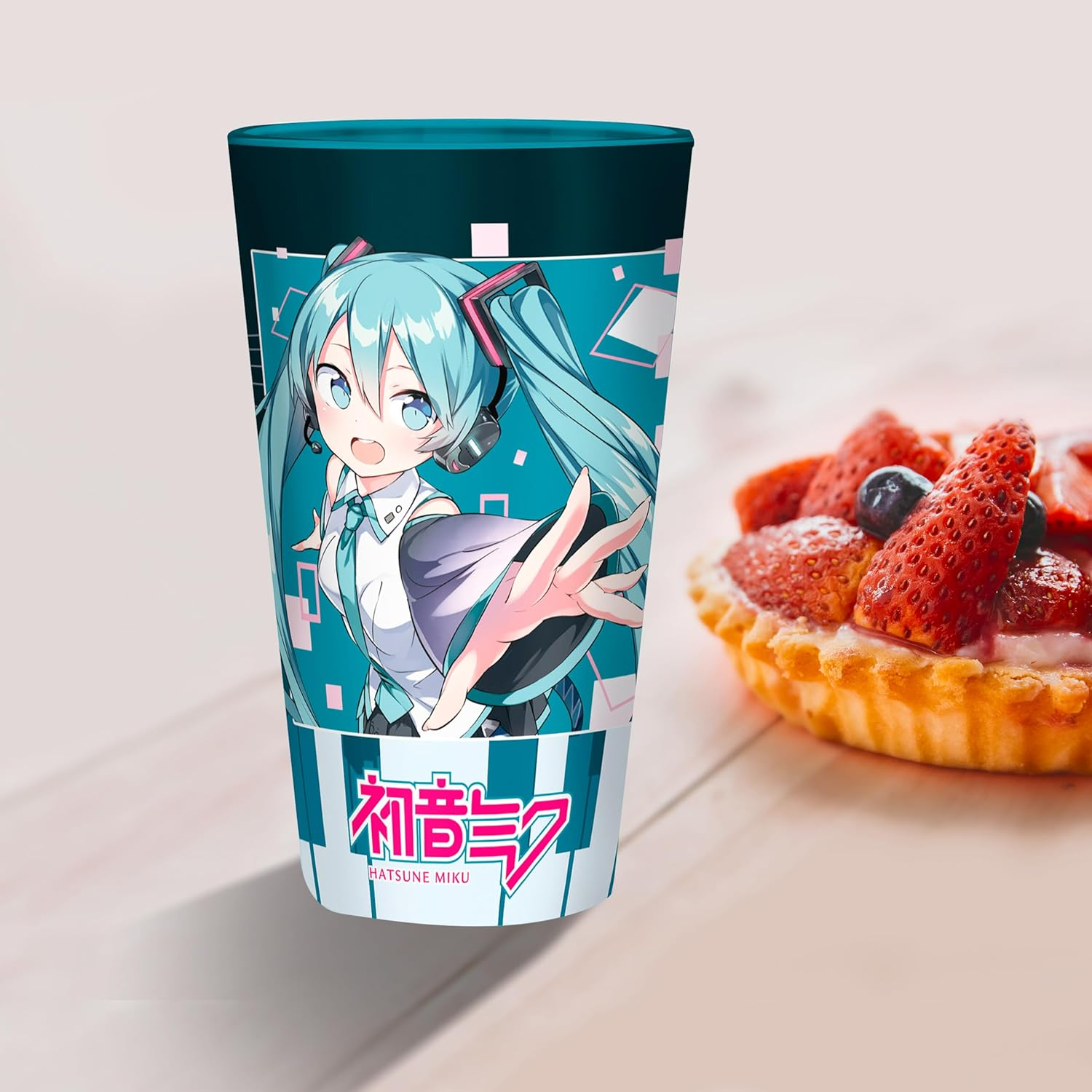 ABYSTYLE Hatsune Miku Musical City Large Glass 14 Fl Oz Anime Manga Home & Kitchen Drinkware Merchandise Gift image number 2