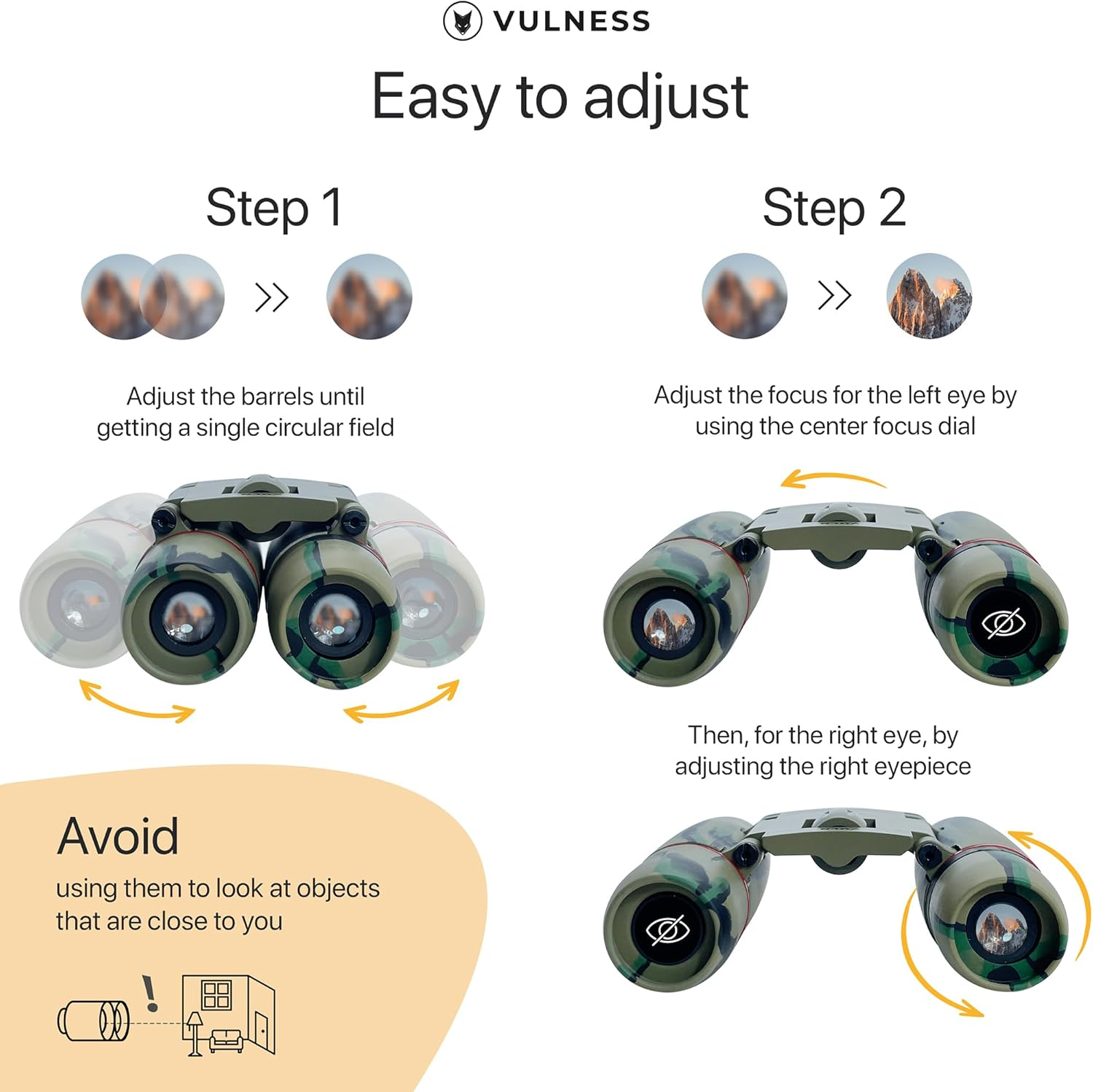 Binoculars for Adults | Compact Small Mini Travel Binocular for Bird Watching High Powered Electronics Cruise Ship Essentials Norwegian Alaska Must Haves Hiking Camping Gear by VULNESS (Camo, 8X21) - Blue image number 3