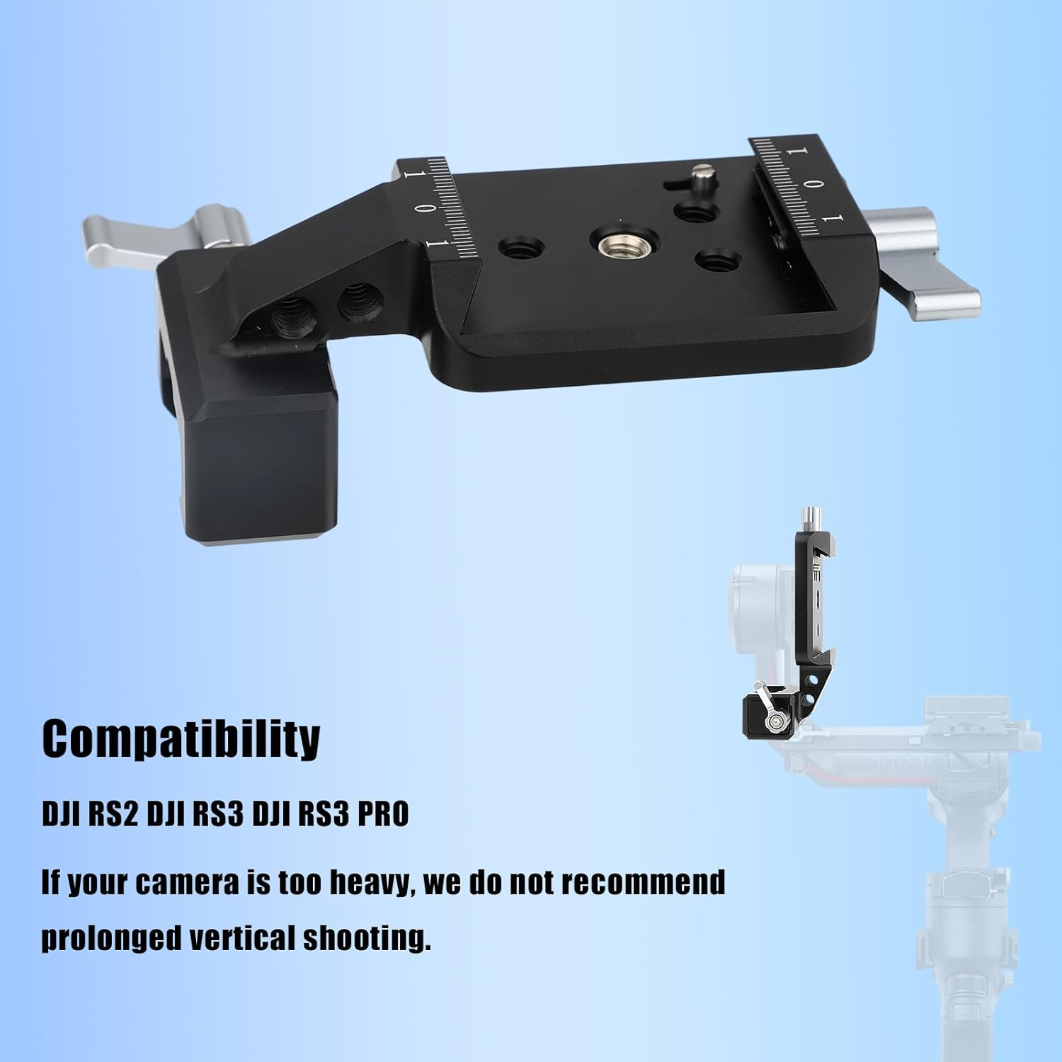 Vertical Camera Mount for DJI RS 2/RS 3/Rs 3 Pro, Professional Gimbal Vertical Camera Adapter Stabilizer Accessory for Shorts Portrait Video Shooting image number 2
