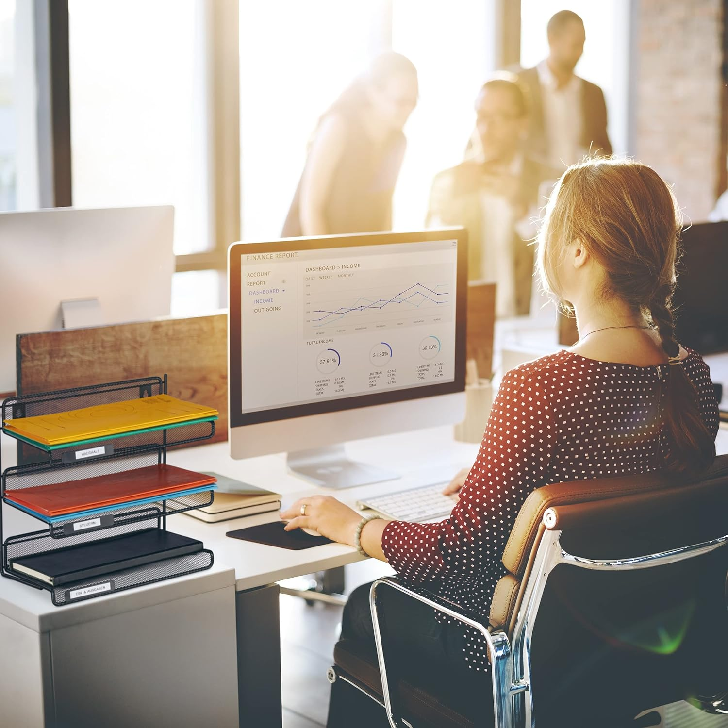 Relaxdays Document Tray, 100% Steel, Grey, 32 X 33.5 X 24.5 Cm image number 2