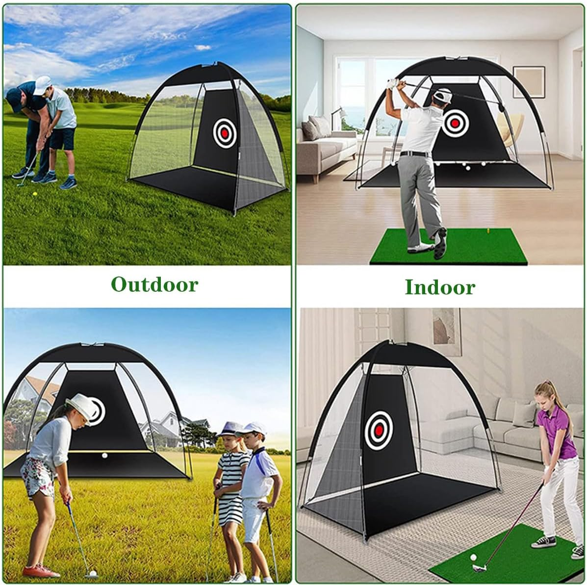 Golf Net with Practice Mat,Golf Hitting Aid Nets 3Mx2M for Backyard Driving Chipping Training Swing with Target Mat Balls for Outdoor Indoor，Gifts for Men Dad Him and Golfer