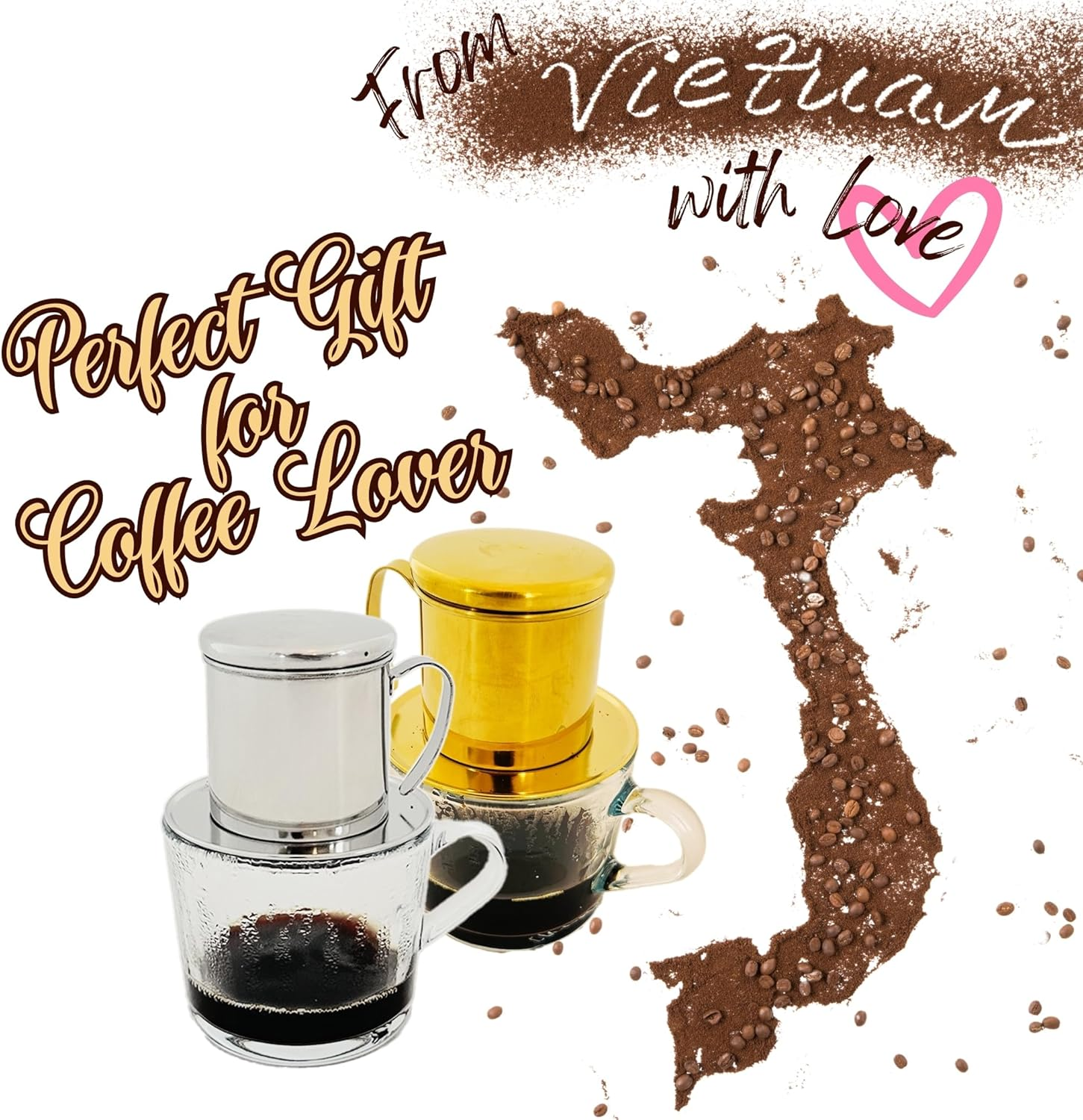 Vietnamese Coffee Phin Filter - Silver, Traditional Portable Stainless Steel Coffee Phin for Authentic Vietnamese Coffee Drip Brewing image number 5