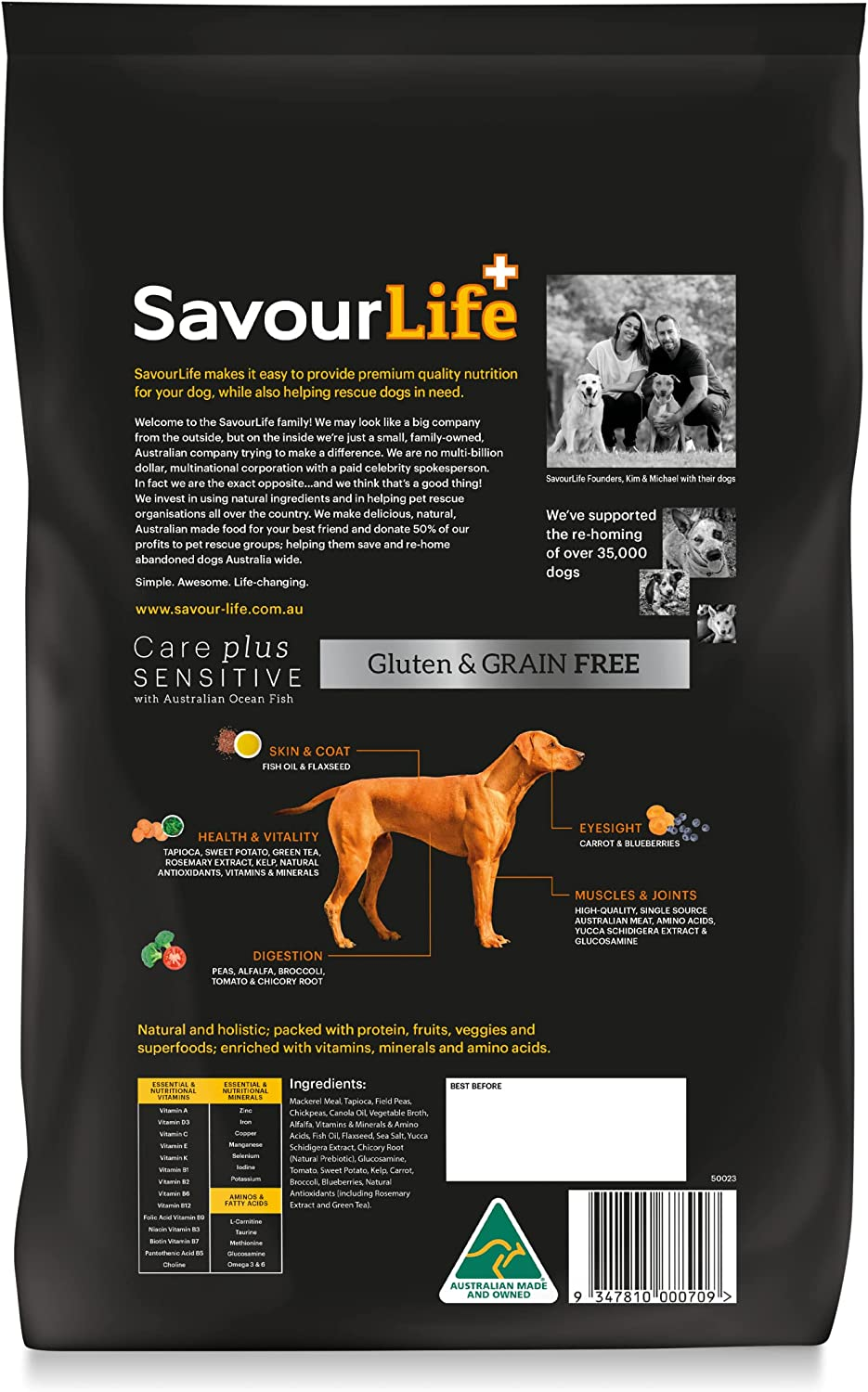 Savourlife Grain Free, Care plus Sensitive Dog Food, Ocean Fish, 10Kg image number 3