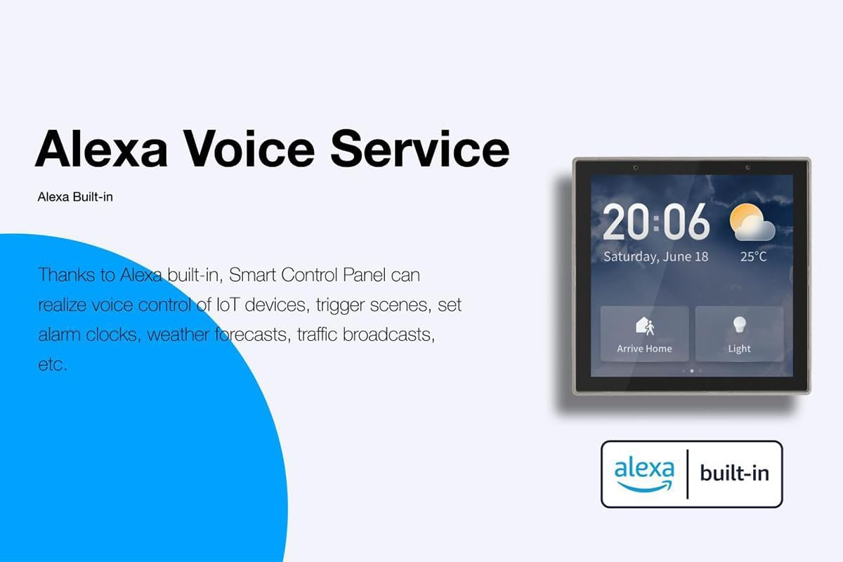 Smart Home Control Panel W/Alexa, Wifi, Zigbee, Bluetooth, 4" Touch Screen image number 4