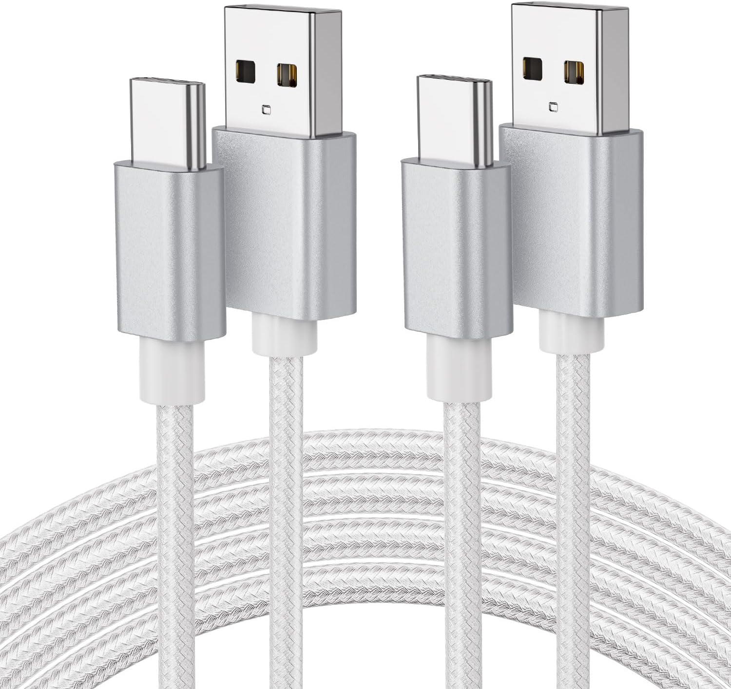 AHGEIIY USB a to USB C Cable [1.2M, 2-Pack], USB C Cable Nylon Braided Typ C Cord Compatible with Iphone 17 Pro/16/15, Galaxy S25 S24 S23, Pixel, Moto, LG, Switch2, Android Auto