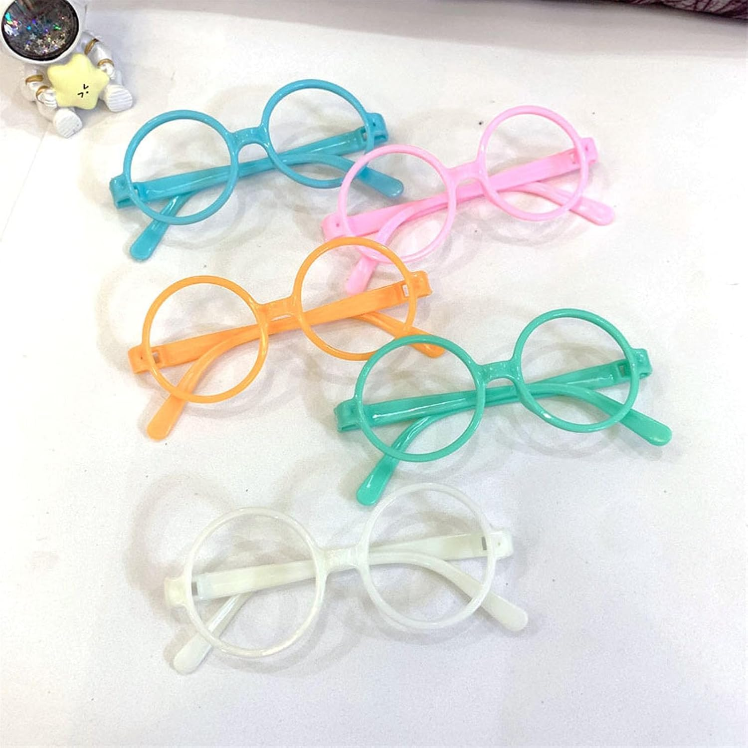 6Pcs Kids Children Plastic Wizard Glasses No Lenses Glasses for Kids Lensless Dressup Glasses round Novelty Glasses Wizard round Glasses Frame for Kids Adult Fancy Dress Costume Cosplay Party image number 3
