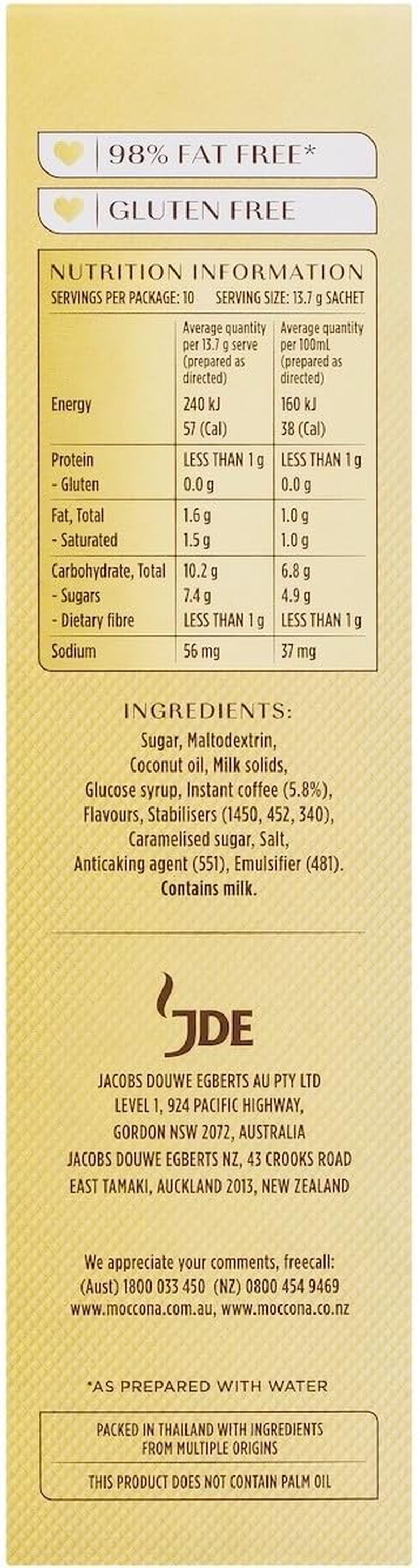 Moccona Caramel Latte - 10 Pack image number 3