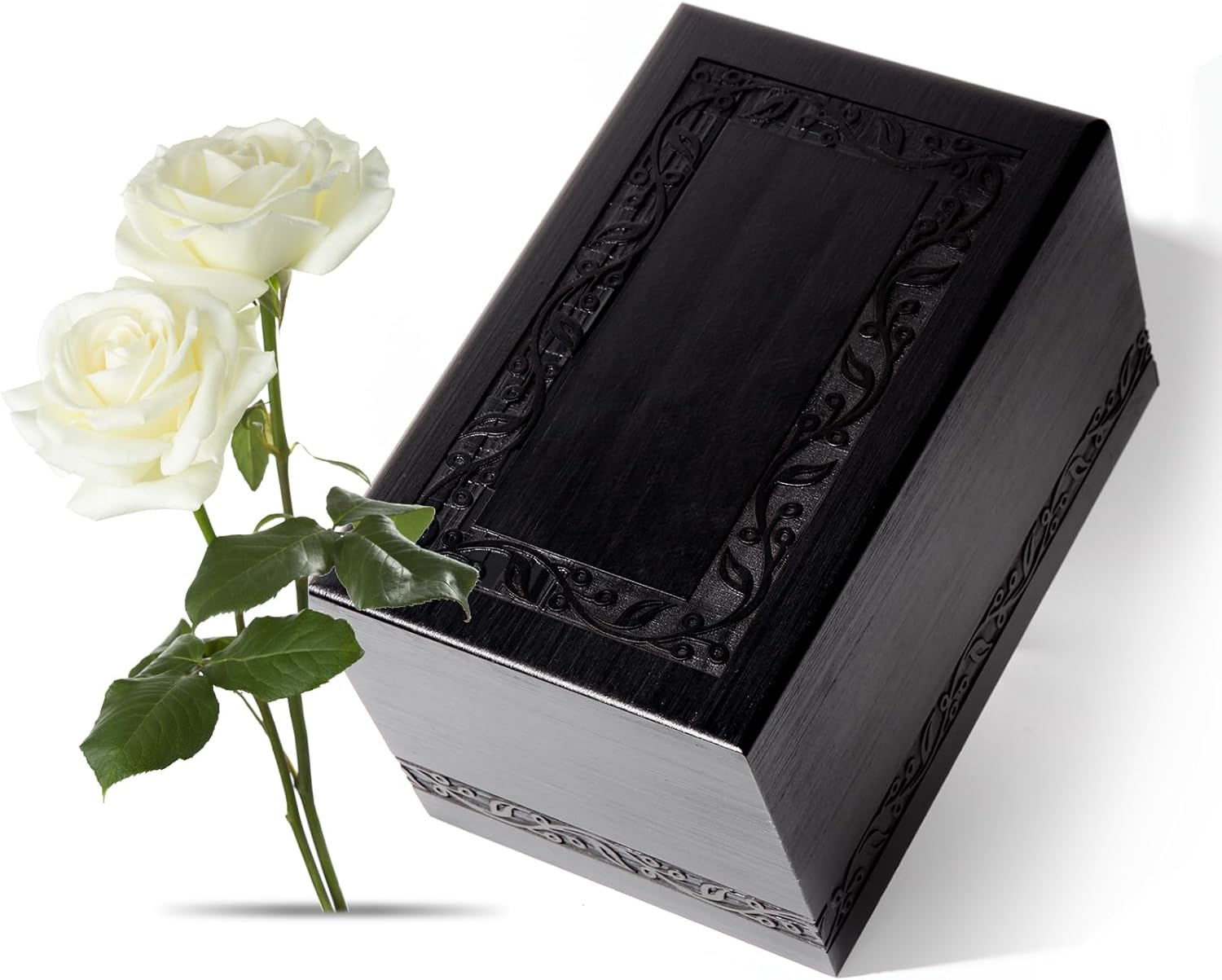 Wooden Tree of Life Cremation Urn for Human Ashes - Adult Male Female, up to 250 Cubic Inches - Funeral Memorial for Mom Dad (Black)