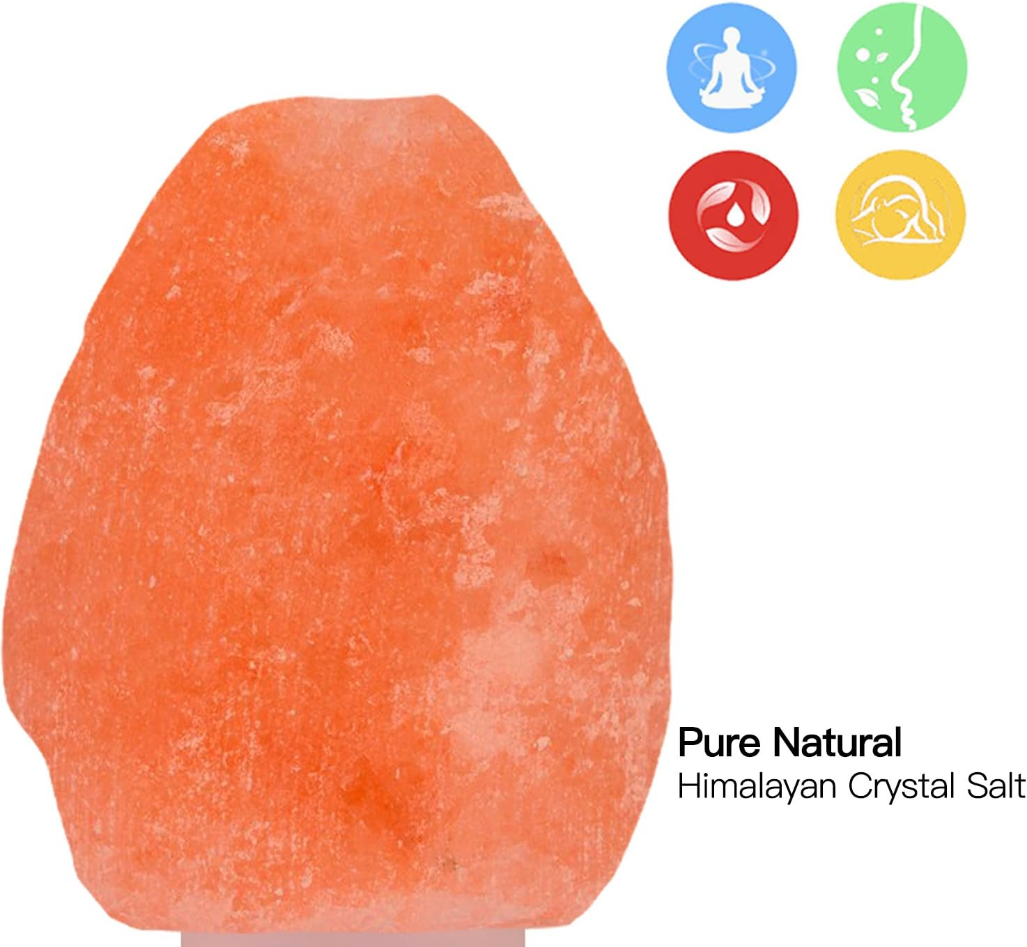 Betus [Natural Crystal] Himalayan Salt Wall Lamp - Air Purifying Night Light - 360&deg; Rotatable Plug 15W Bulb - Natural image number 3