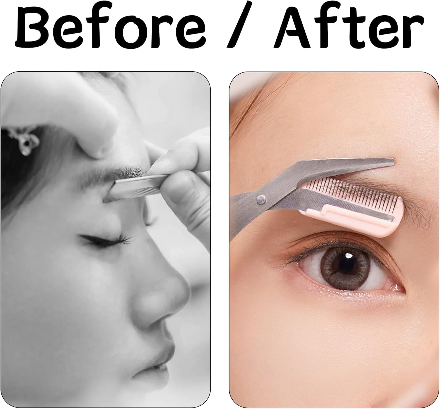 Pack of 3 Eyebrow Scissors with Comb, Eyebrow Scissors, Eyebrow Scissors for Women, Eyebrow Trimmer, Scissors, Eyelash Brush, Eyebrow Comb for Men and Women (Pink) image number 5