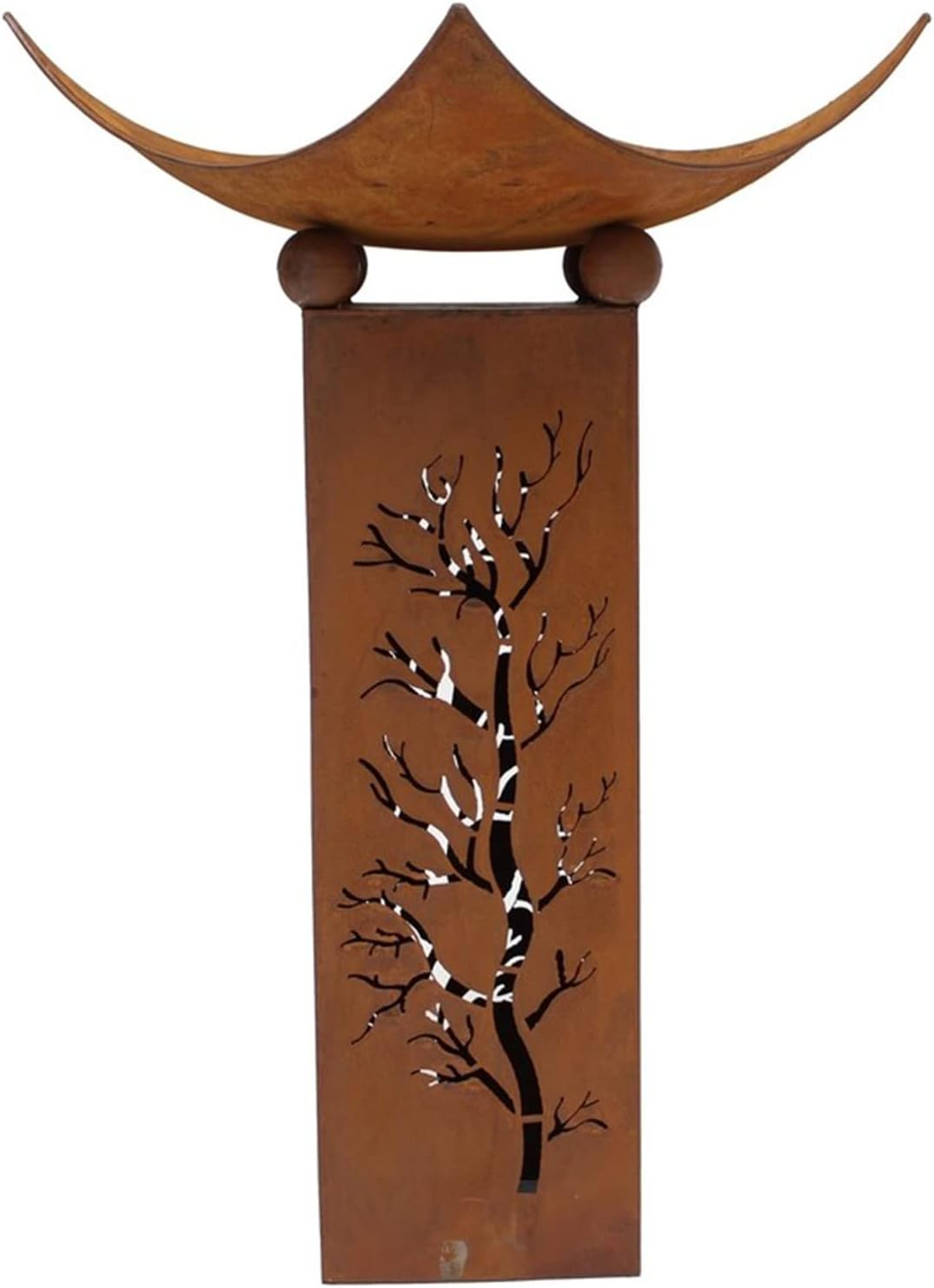 Large Bird Bath 72Cm Wild Birds Feeder Metal Rusty Garden Decor Birdbath Outdoor image number 3