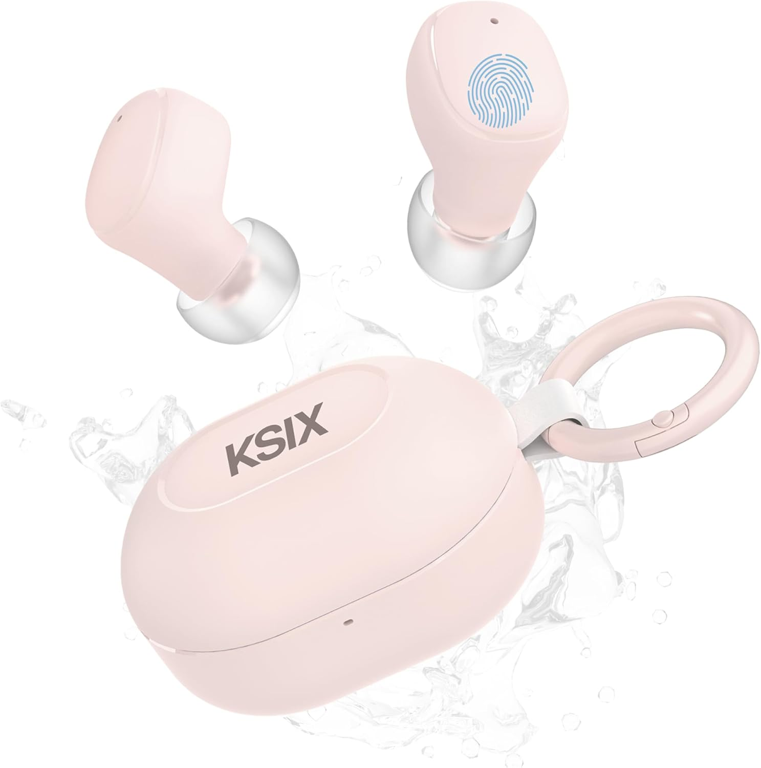 KSIX Neutron Wireless Headphones, True Wireless Stereo, Multifunctional Button, Calls, Voice Assistant, Charging Box with Carabiner, Autonomy 4 Hours + 16 Hours, USB-C, IPX4 Waterproof, Green