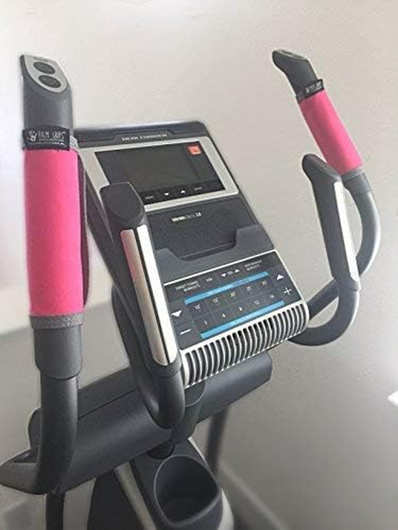 Sweat Grips for the Use on Gym Equipment. Comfortable, Soft Microfiber or Chamois Grips with a Silicone Backing for Slip Resistance and Velcro Closure. Machine Washable. - Pink image number 5