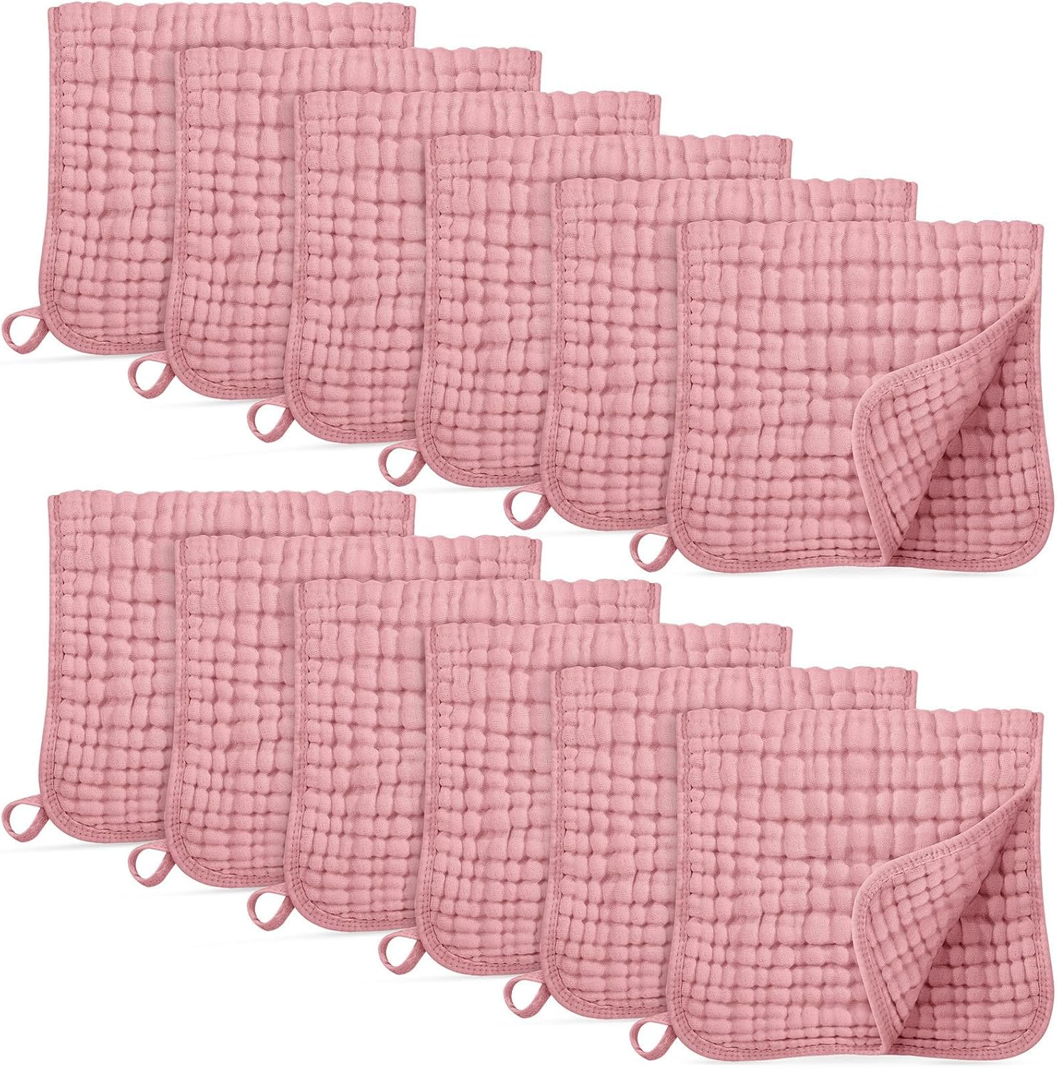 Muslin Burp Cloths 100% Cotton Burping Cloths Large 20''X10'' Extra Soft and Absorbent 12 Pack - Bean Paste image number 1