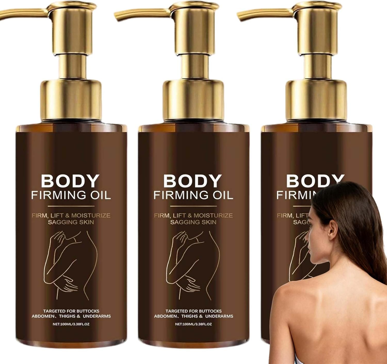 Glows Remedy Oil Skin Tightening, Lift Firming Body Oil, Body Firming Massage Oils for Dry Sagging Skin, Reduces Fine Lines, Wrinkles & Stretch Marks, Non-Greasy Moisturizer Bodys Oils. (3PCS)