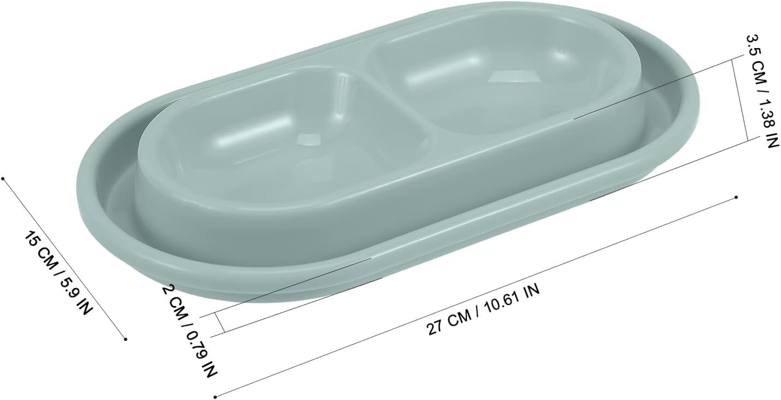 KESYOO Ant-Proof Cat Bowl with Dual Feeding Design, Non-Spill Water Moat, Grey Plastic Pet Dish for Cats and Small Dogs, Suitable for Indoor Use image number 3