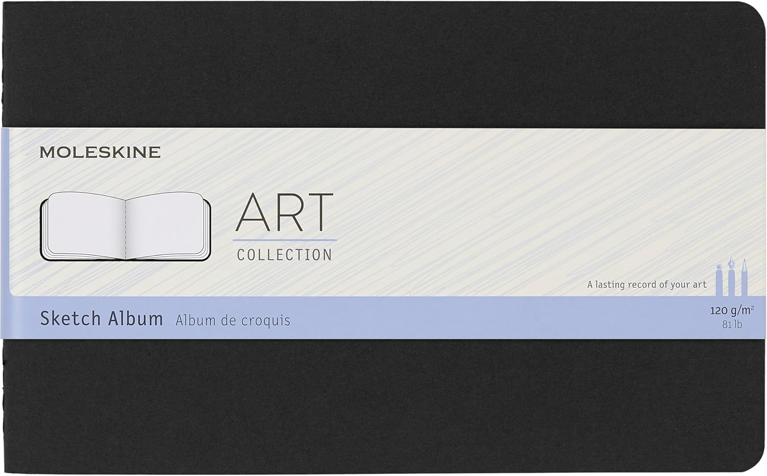 Moleskine Art Cahier Sketchbook Plain, Large, Black image number 1