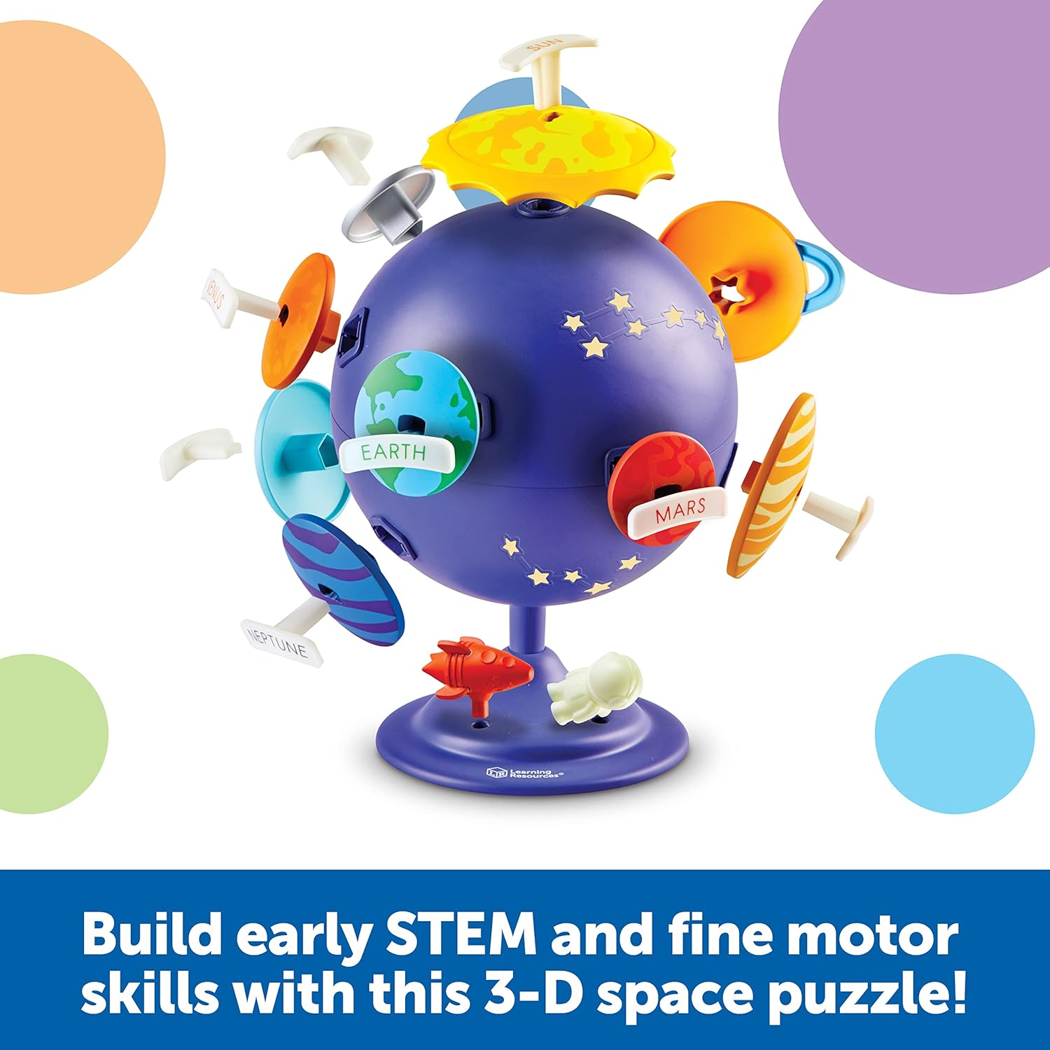 Learning Resources Solar System Puzzle Globe, STEM Toys for Kids, Space D&eacute;cor, Educational Toy, 21 Pieces, Age 3+