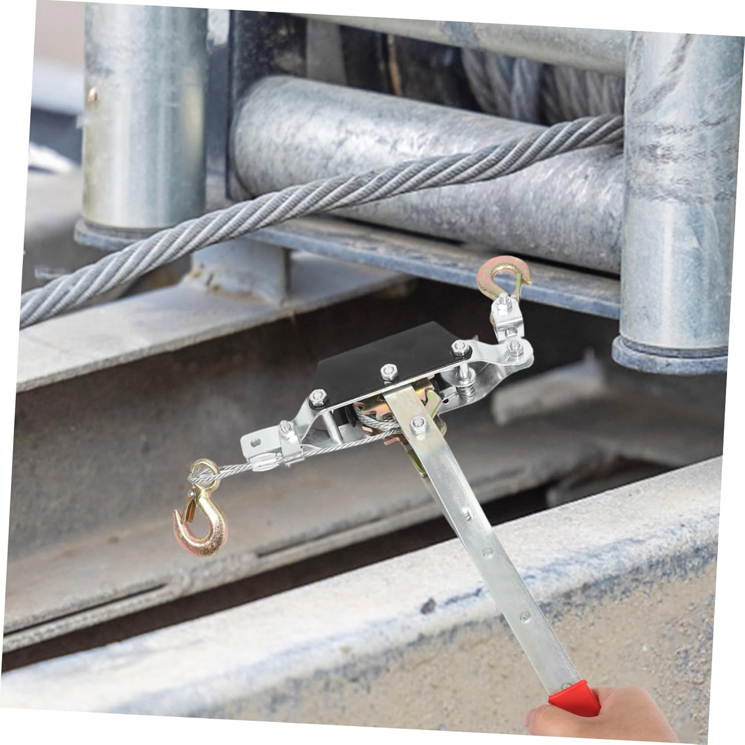 OSOLADY Automotive Cable Tightener Wire Rope Cable Puller Tool Ratchet Tie Down image number 6