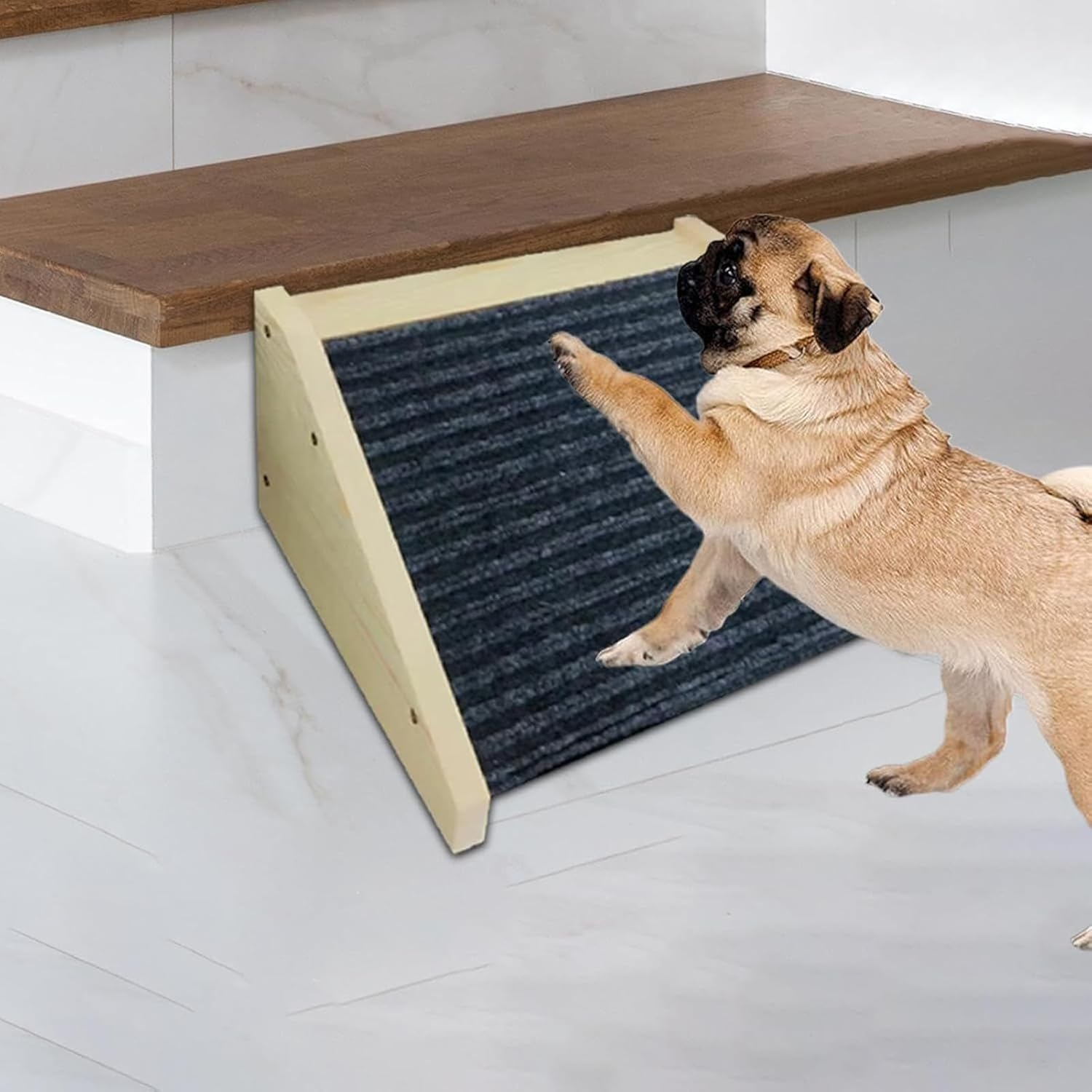 Dog Ramp for Sofa Solid Wooden Pet Ramp Car Dog Ladder with Non-Slip Traction Mat 30X15X25Cm Dogs Ramps Access Stair Assist for High Places for Sofa, Bed, Couch,Car image number 3