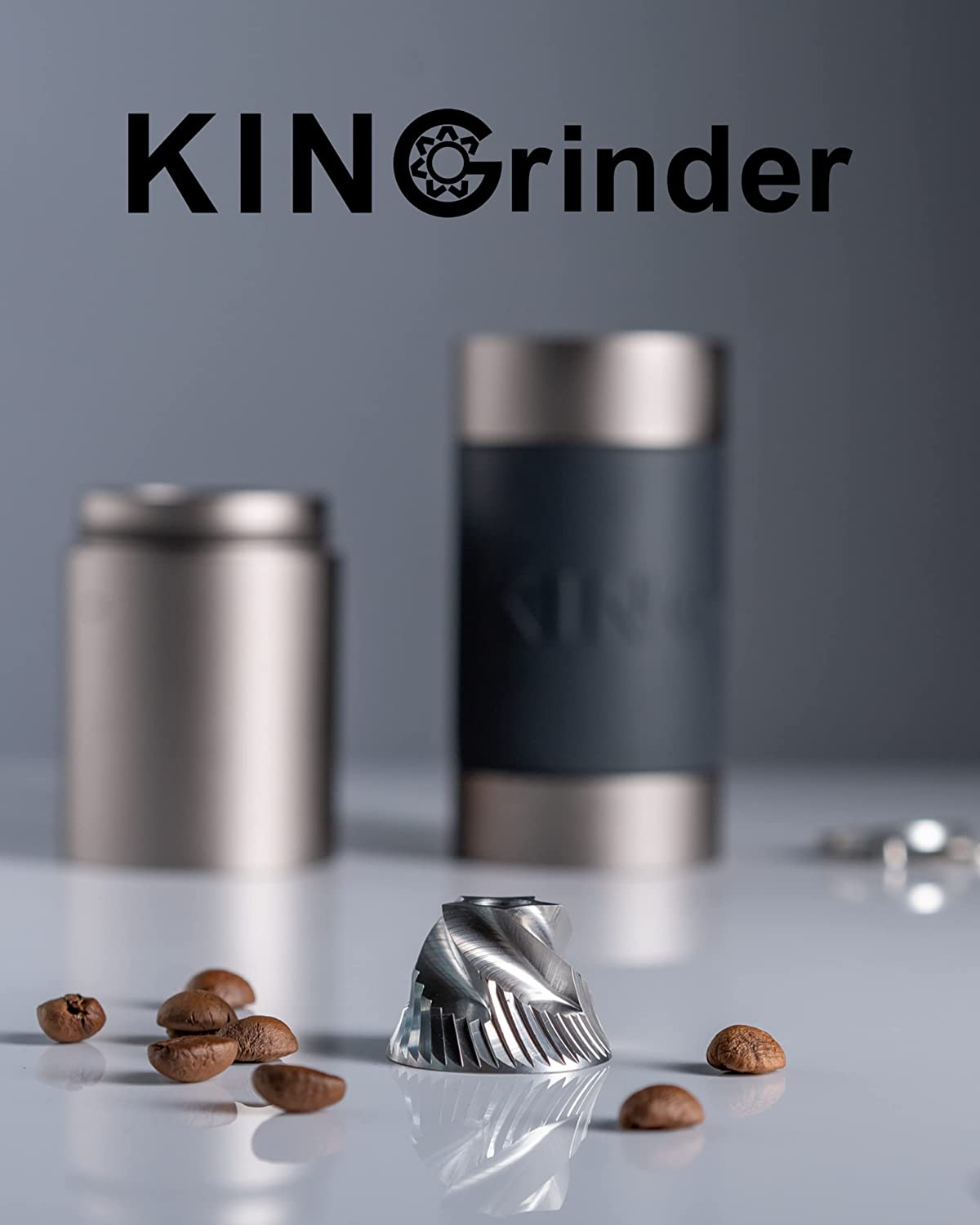 Kingrinder K0 Iron Grey Manual Hand Coffee Grinder 140 Adjustable Grind Settings for French Press, Drip with Assembly Consistency Stainless Steel Conical Burr Mill, 25G Capacity