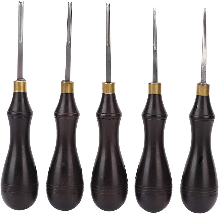 Leather Edge Beveller, Professional Leather Edge Beveller Steel Blade Ebony Handle Five Sizes Cutting Beveling Leather Edge Skiver Tool DIY Leathercraft Accessories (1.8Mm) image number 6