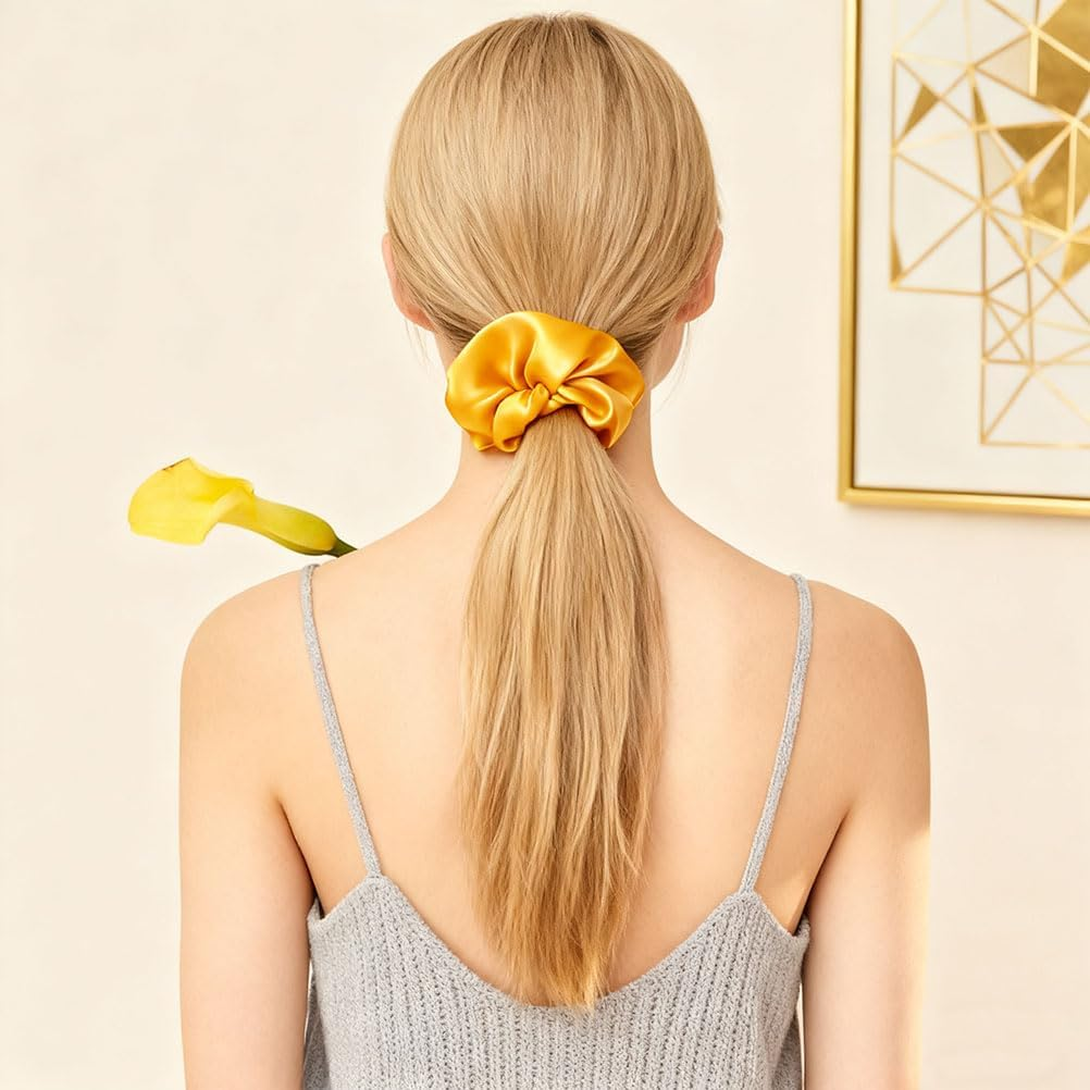 36PCS Silk Hair Scrunchies for Women Girls, Satin Hair Scrunchies Durable Elastic Hair Bobbles for Ponytail Holders, Silk Hair Ties Scrunchy Hair Bands Soft Elastic Traceless Hair Accessories Ropes image number 6