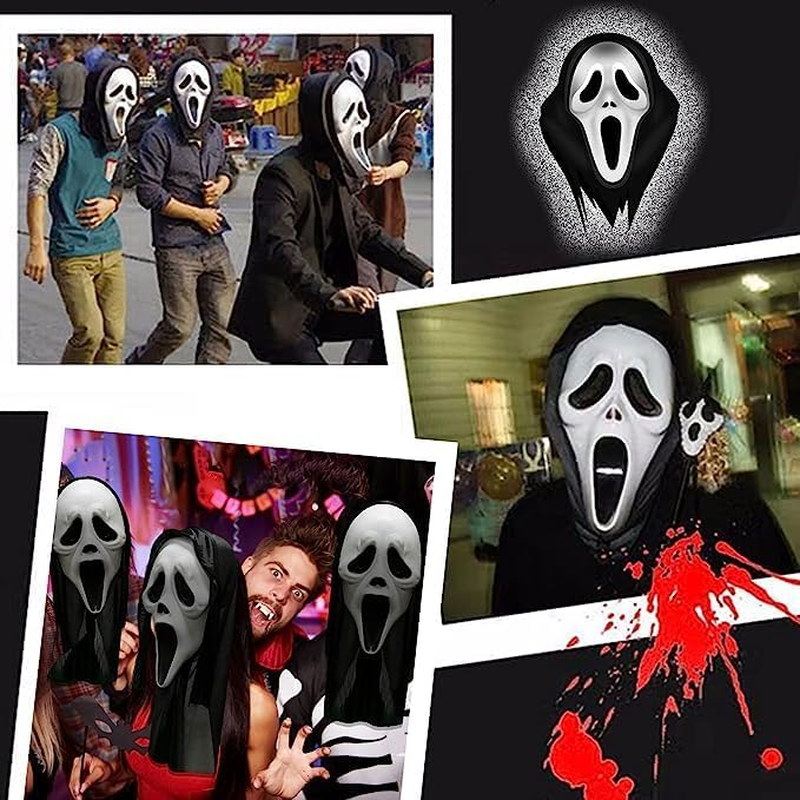 Ghostface Mask Horror Film Mask Scream Mask Party Mask Scary Props Halloween Mask Ghost Mask Masquerade Costume Accessories Suitable for Horror Parties (B) image number 1