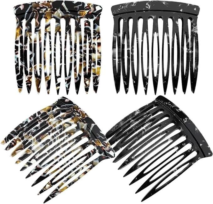 MIVES French Hair Twist Comb, 4Pcs Plastic, Black, Brown Onyx, Women, Medium to Long Hair, Hair Styling Enthusiasts, Female, Formal Occasions, Casual Daily Use image number 4