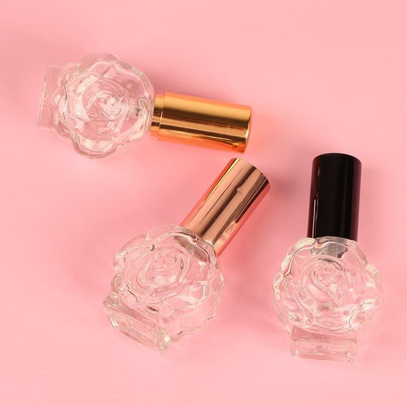 NOIAFZY 8PCS 10Ml Rose Flower Perfume Spray Bottles, Leak-Proof Travel-Size Glass Atomizer Containers with Floral Design image number 5